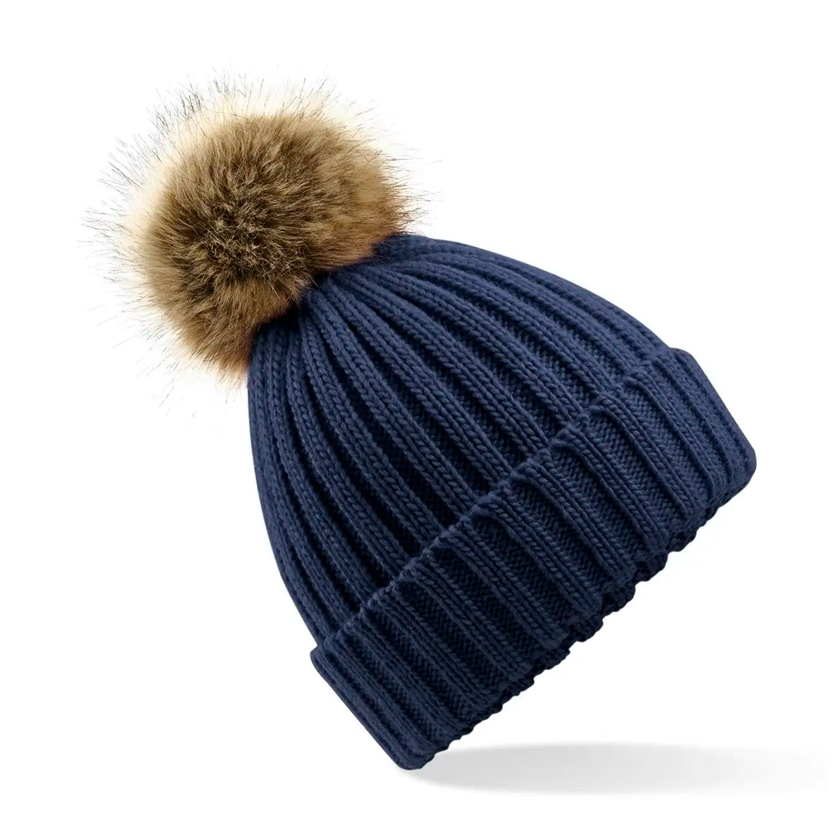all-groups Faux Fur Pop Pom Chunky Beanie