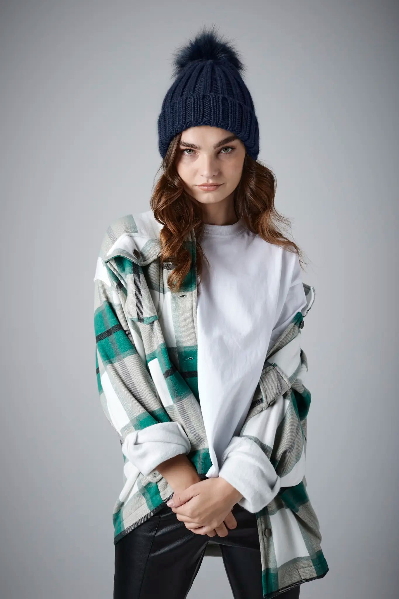 all-groups Verbier Faux Fur Pop Pom Chunky Beanie