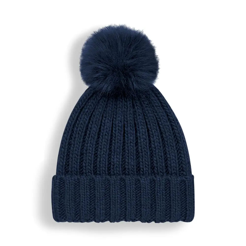 all-groups Verbier Faux Fur Pop Pom Chunky Beanie