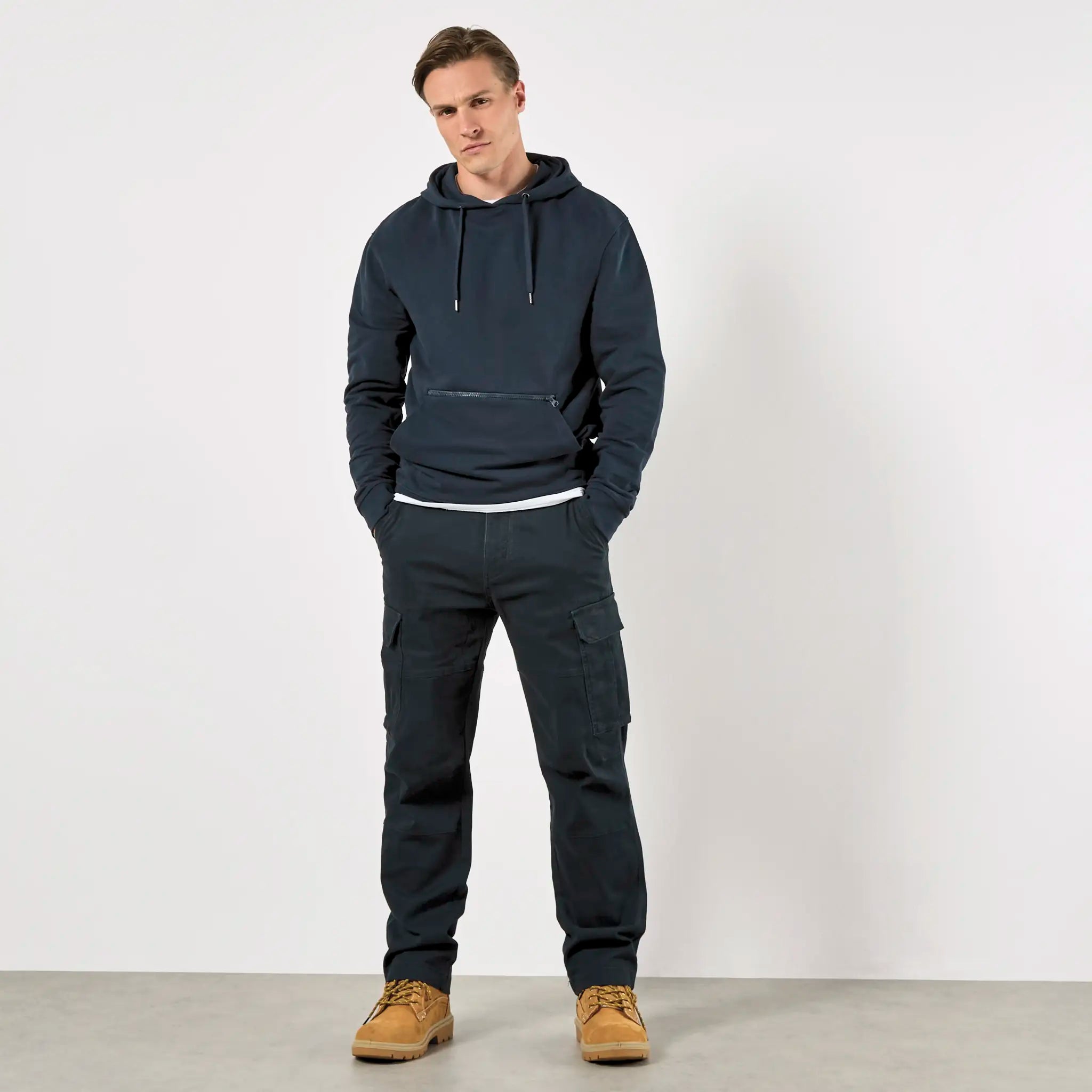 all-groups Men's Regular Fit Pique Hoodie with Zipped Pocket