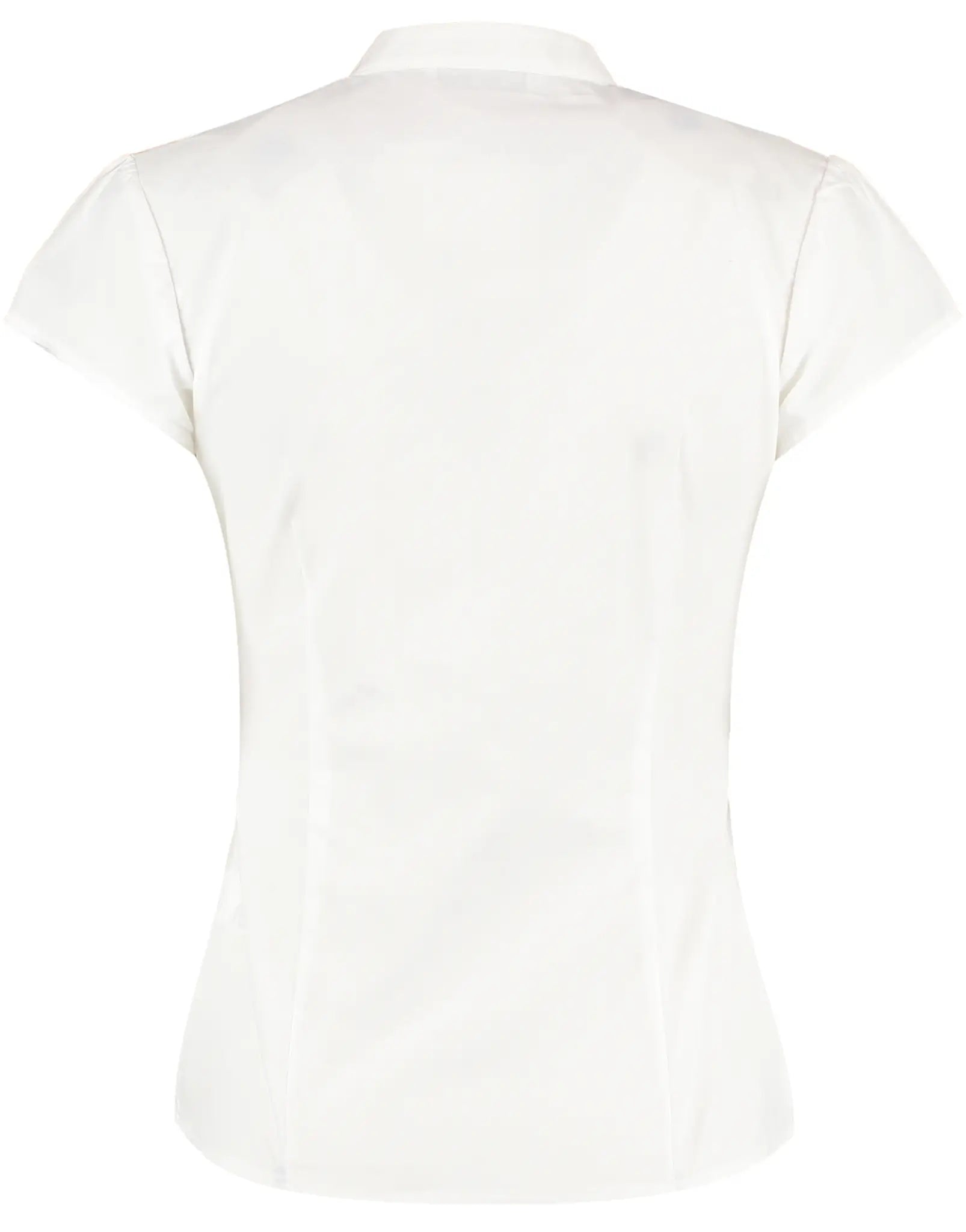 all-groups Women's Tailored Fit Mandarin Collar Poplin Blouse Cap Sleeve