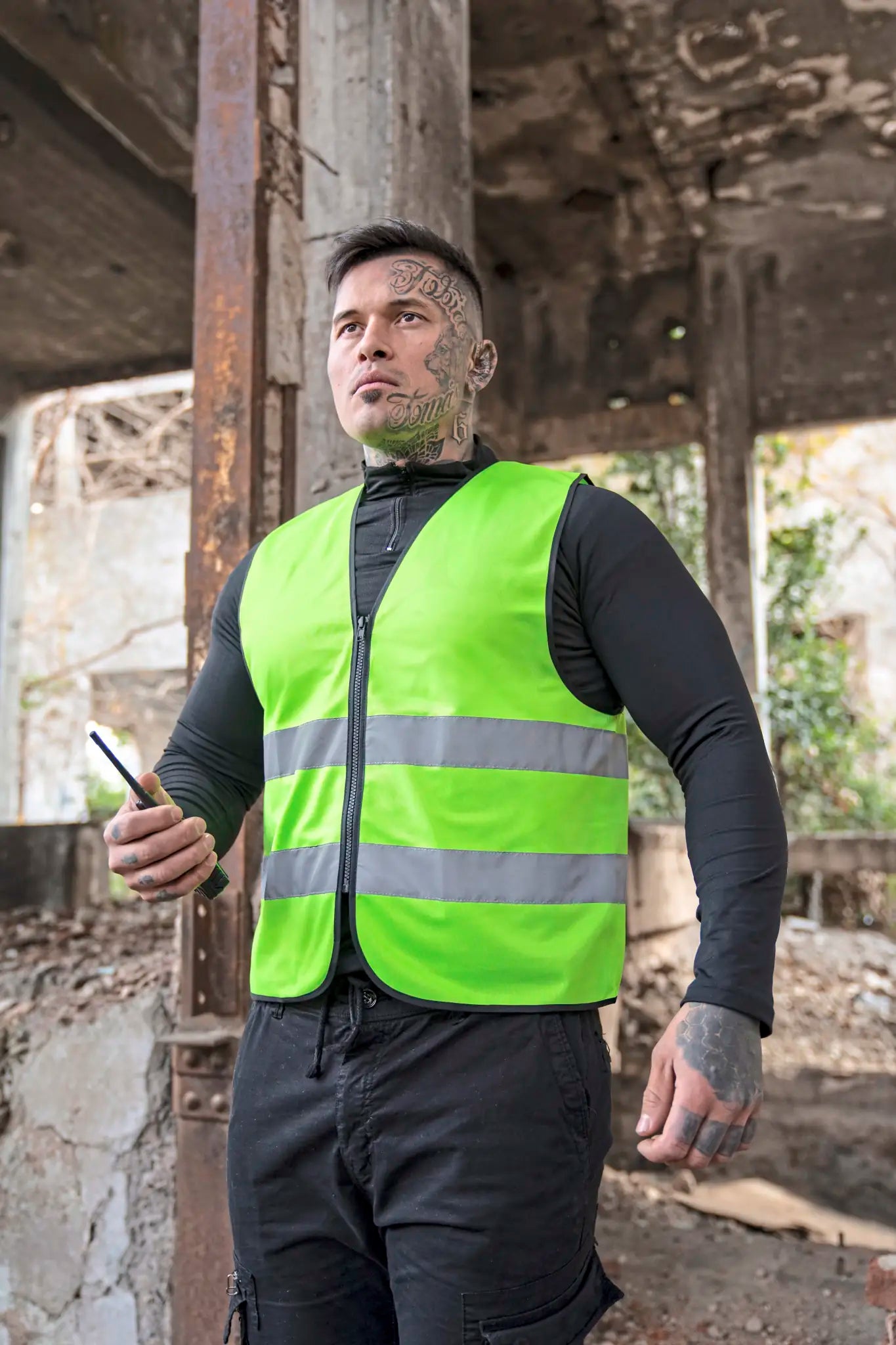 all-groups Men's Hi Vis Safety Vest Cologne With Front Zipper