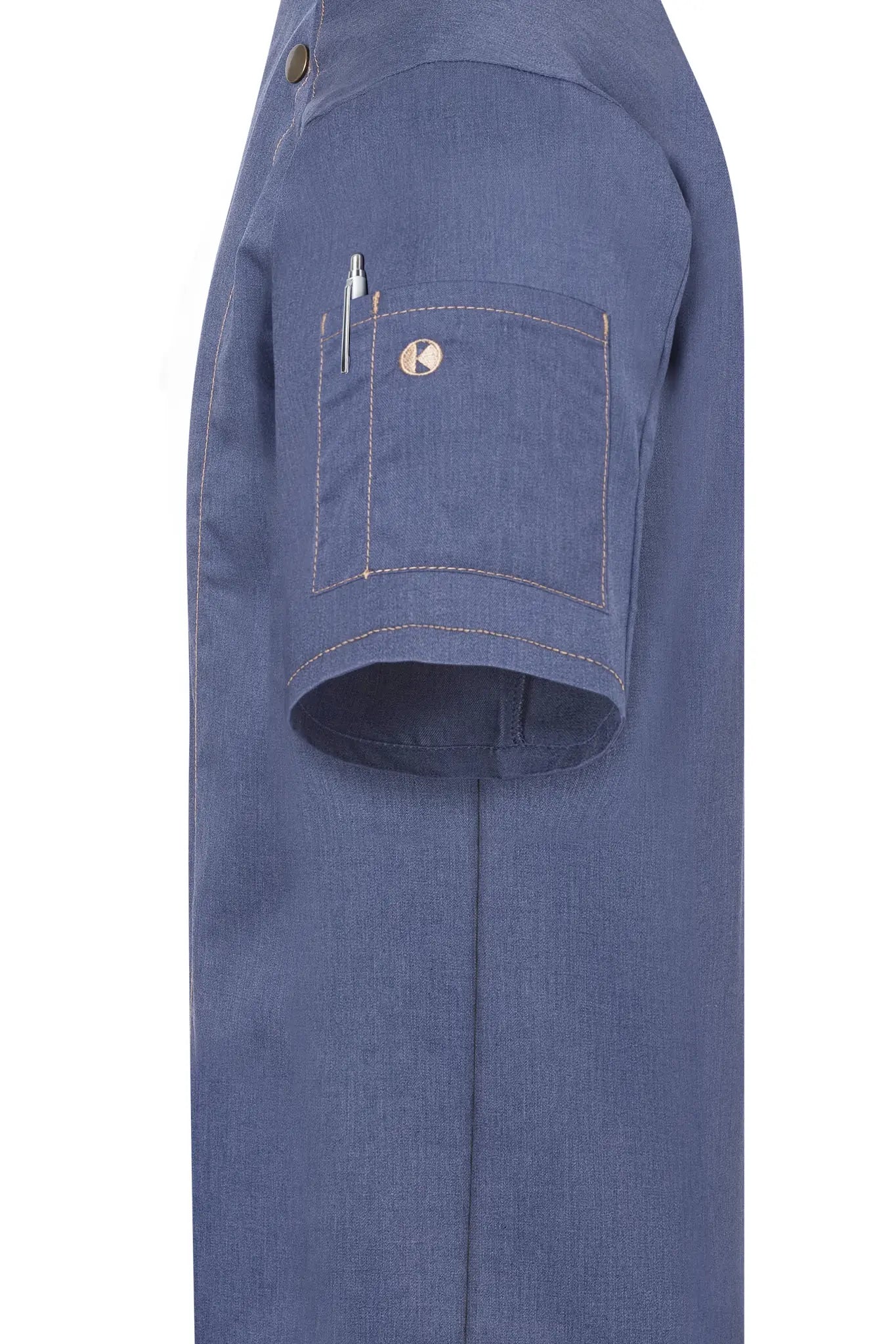 all-groups Men's Short Sleeved Chef's Jacket Jeans Style