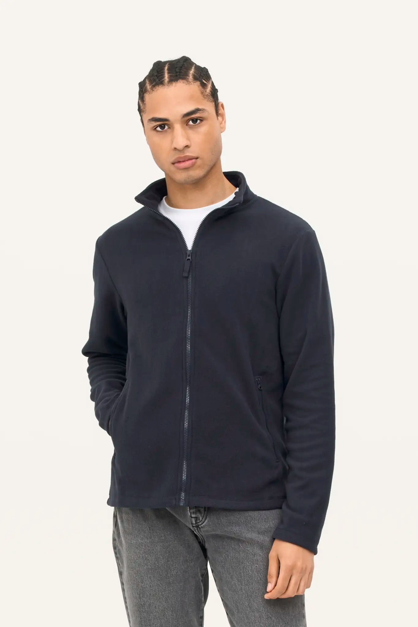 all-groups Men's Plain Fleece Jacket Norman