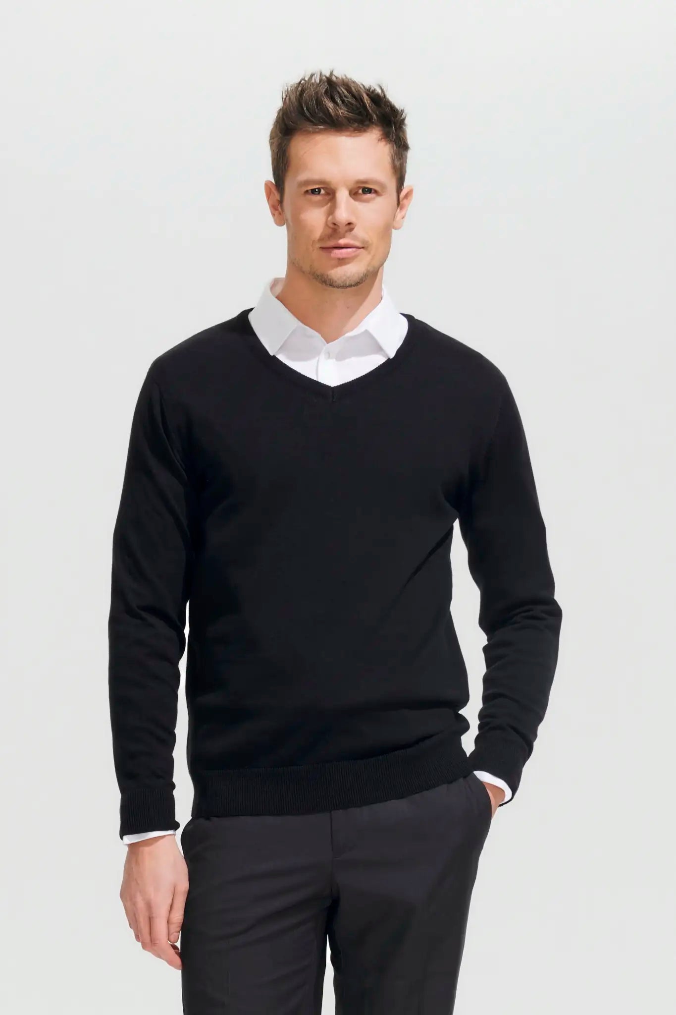 all-groups Men's V Neck Sweater Galaxy
