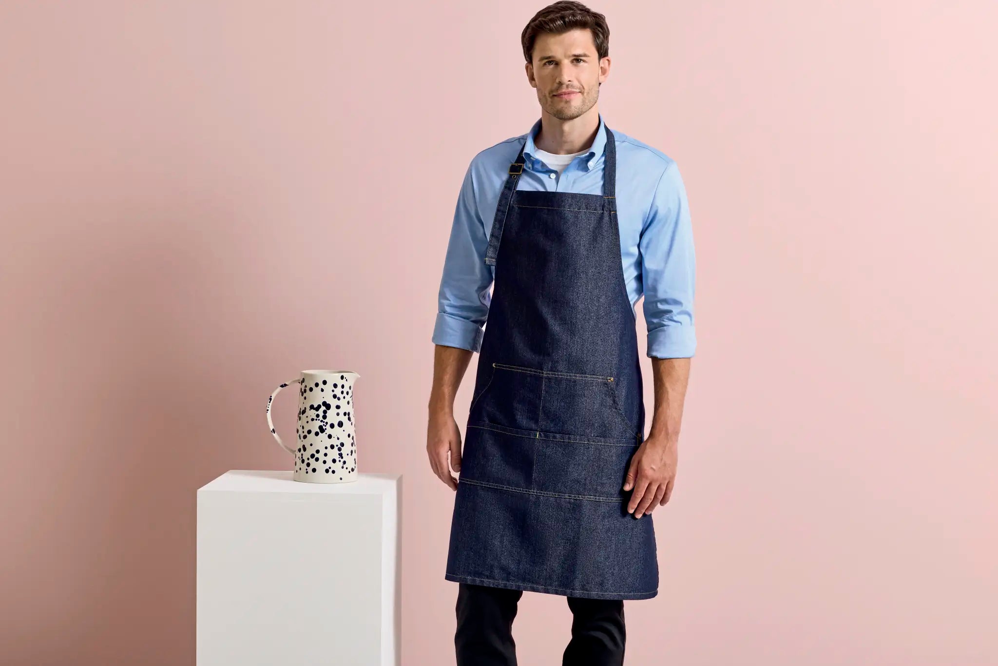 all-groups Jeans Stitch Denim Bib Apron