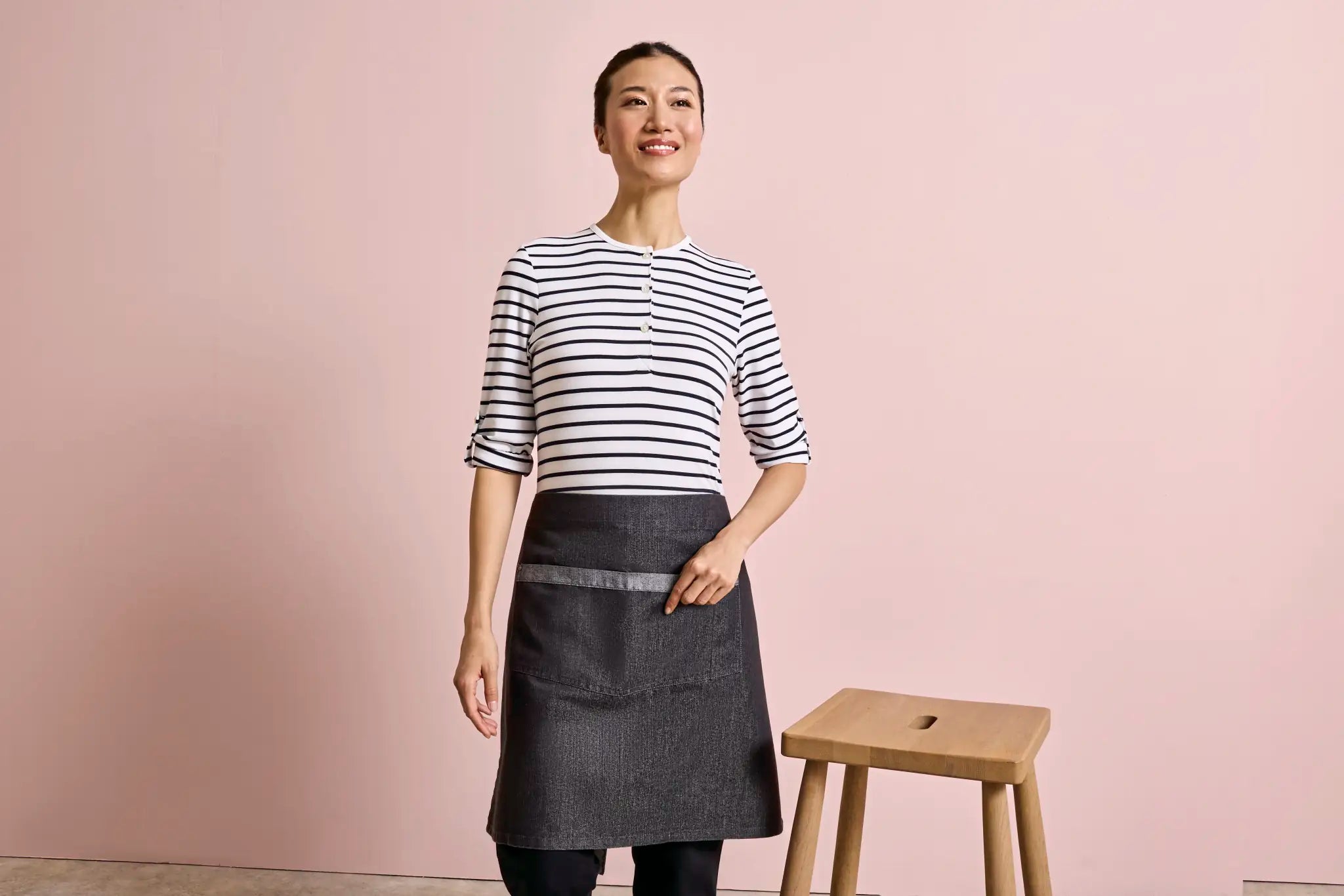 all-groups Domain Contrast Denim Waist Apron