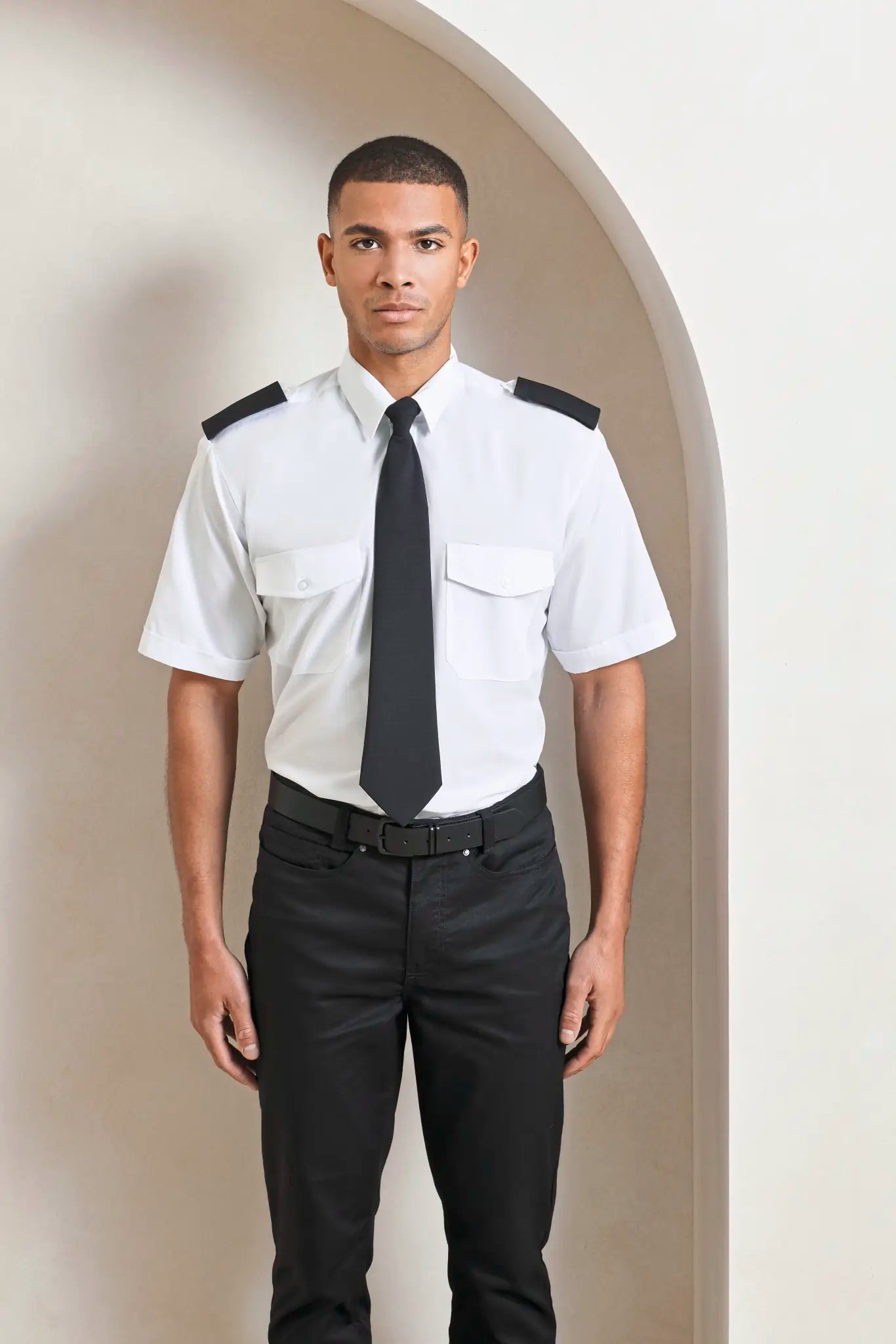 all-groups Men's Pilot Shirt Short Sleeve