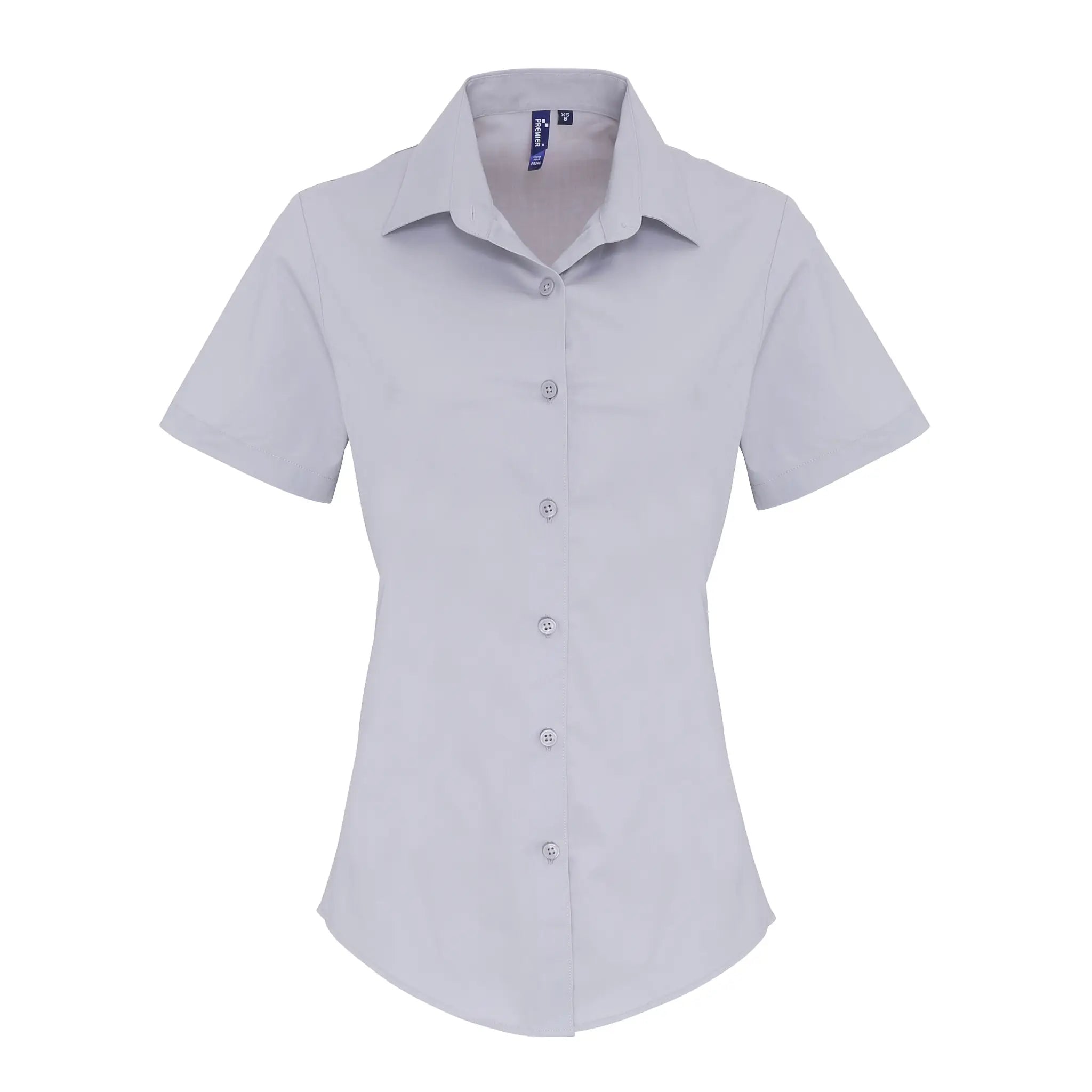 all-groups Women's Stretch Fit Poplin Short Sleeve Cotton Shirt
