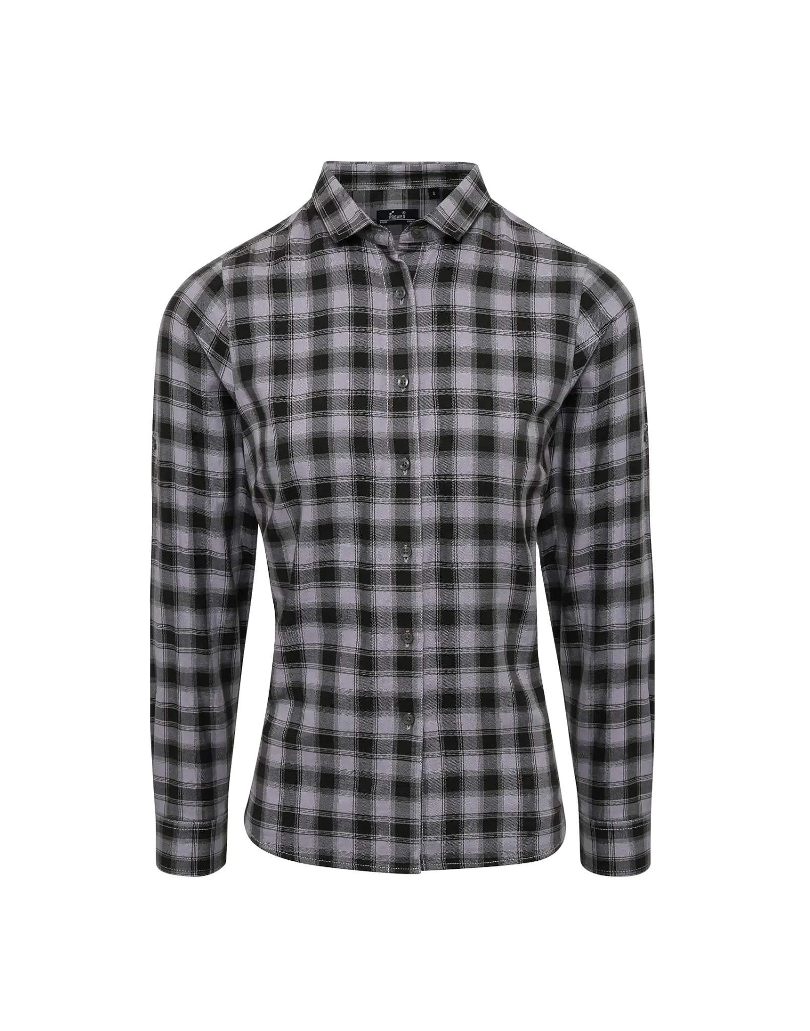 all-groups Women's Mulligan Check Cotton Long Sleeve Shirt