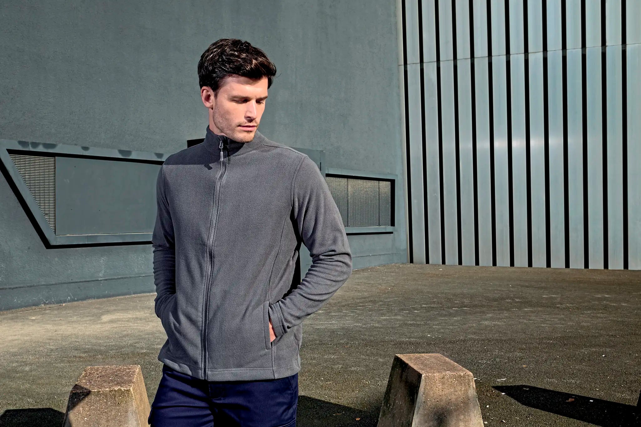 all-groups Men's 'Recyclight' Full Zip Micro Fleece