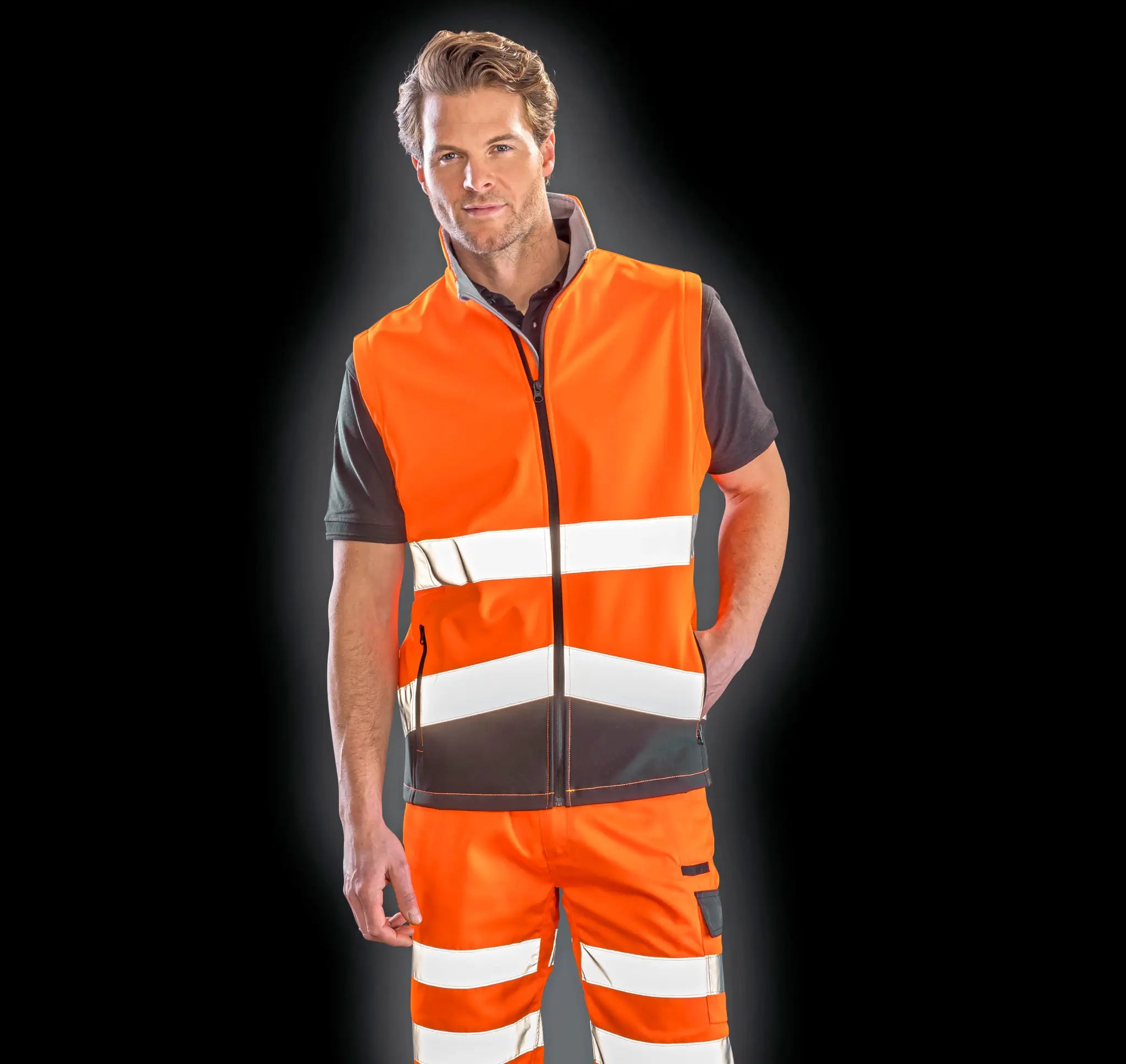 all-groups Men's Safety Softshell Gilet