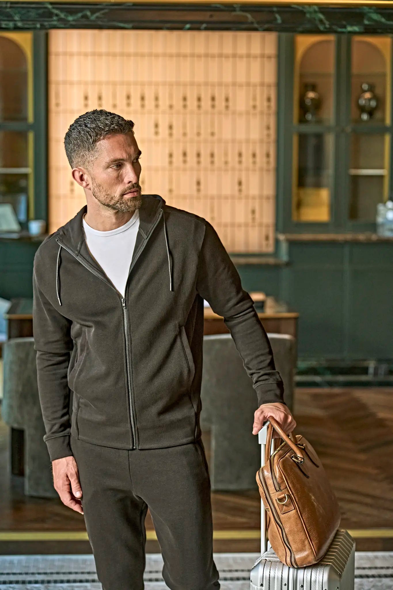 all-groups Unisex Ribbed Interlock Hooded Full Zip
