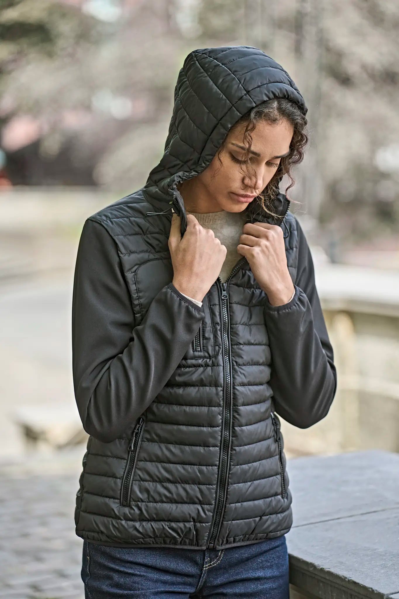 all-groups Women's Hooded Crossover Jacket