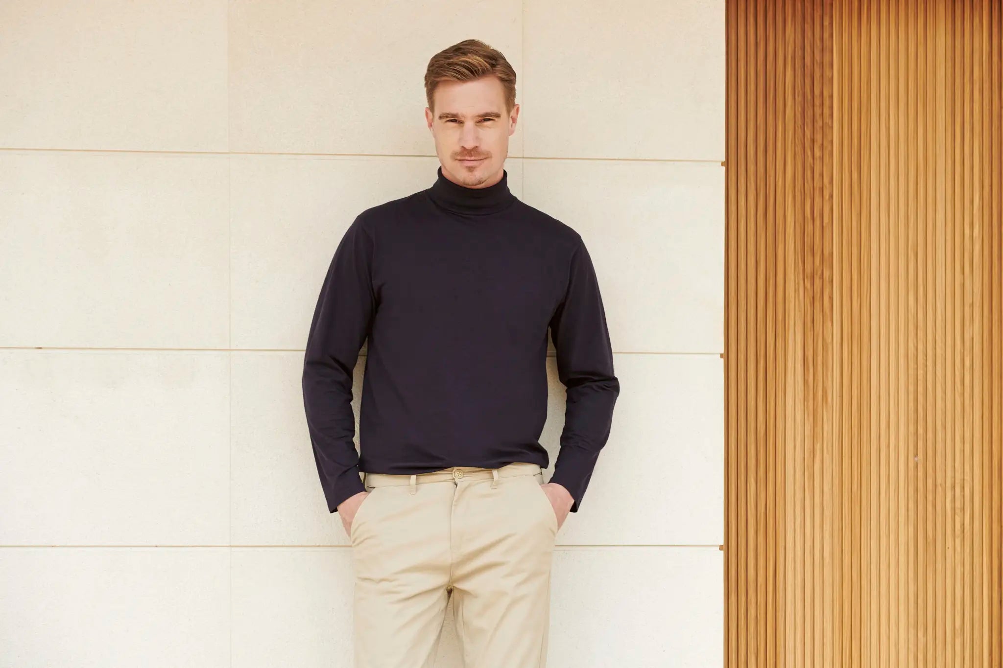 all-groups Men's Roll Neck Long Sleeve Top