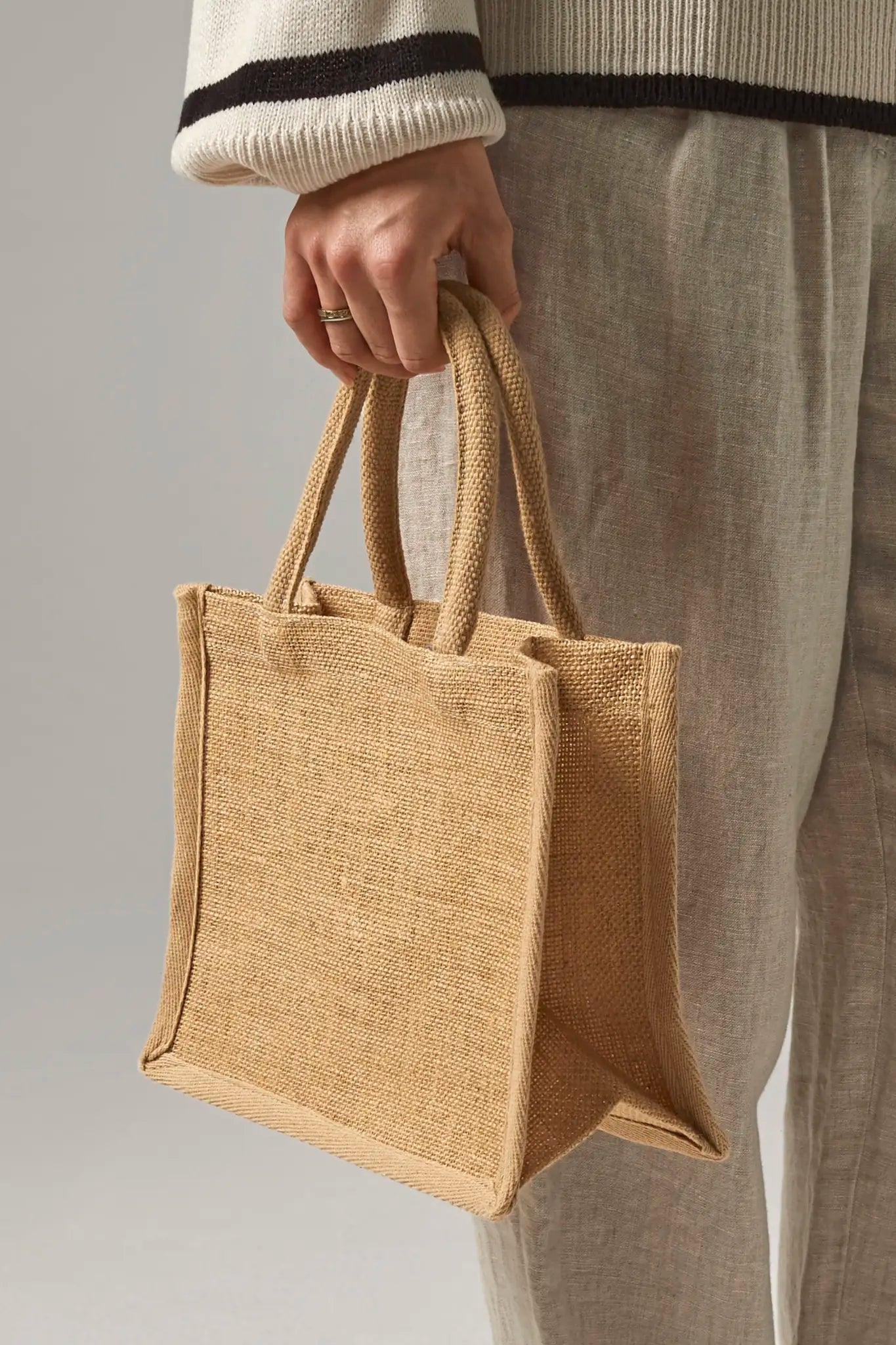 all-groups Natural Starched Jute Mini Gift Bag