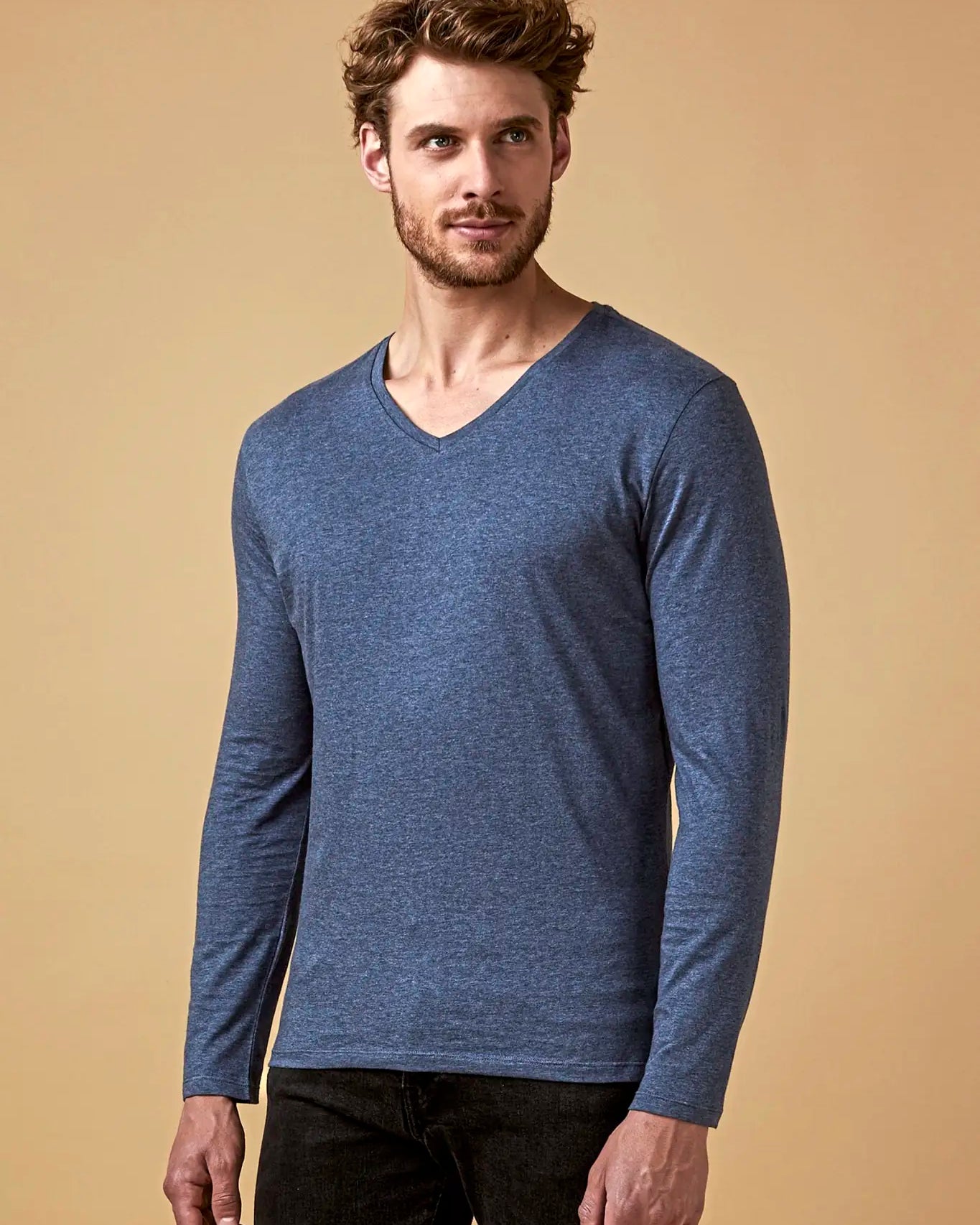 all-groups Men's V Neck T-Shirt Long Sleeve