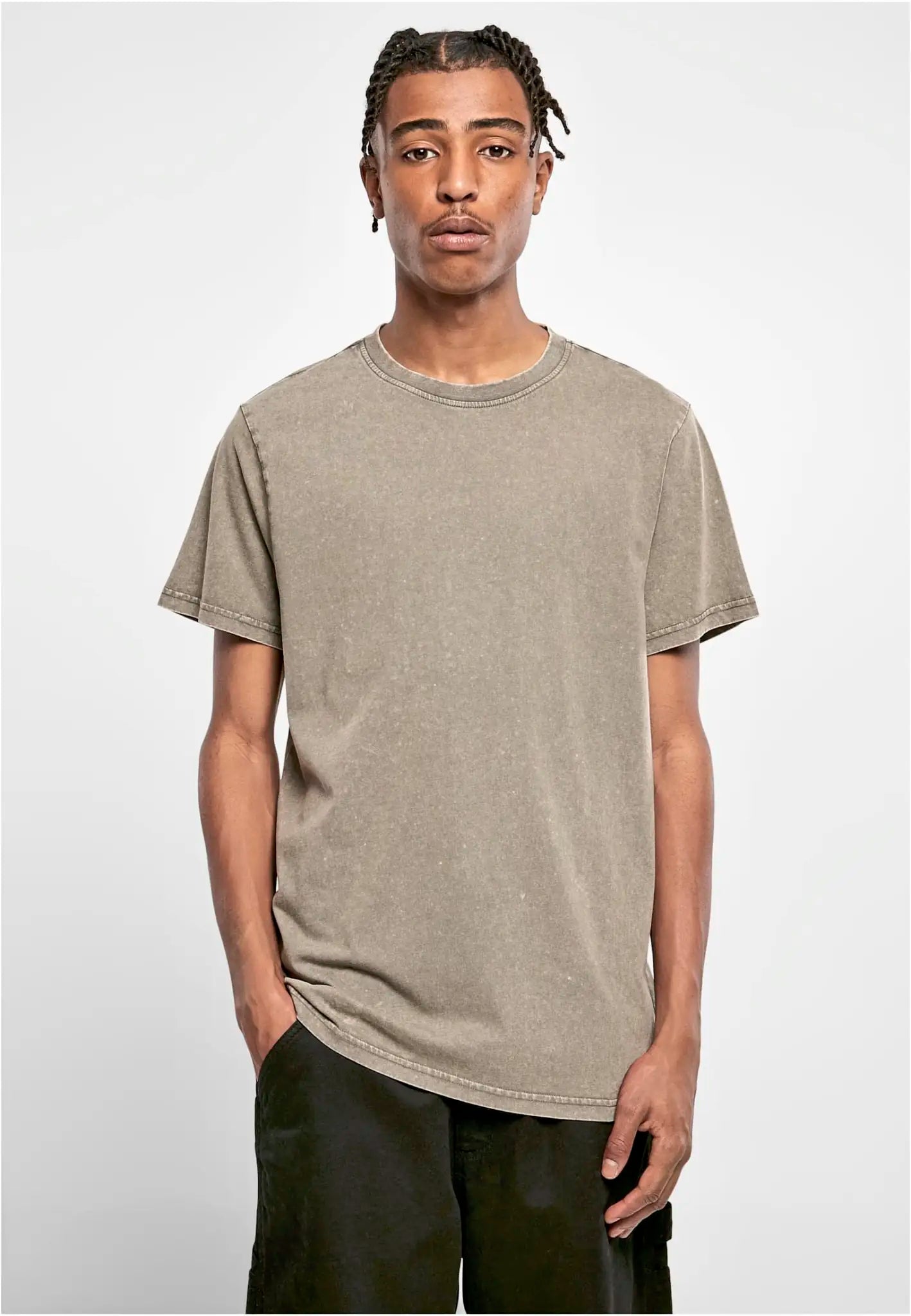 all-groups Men's Acid Washed Round Neck T-Shirt