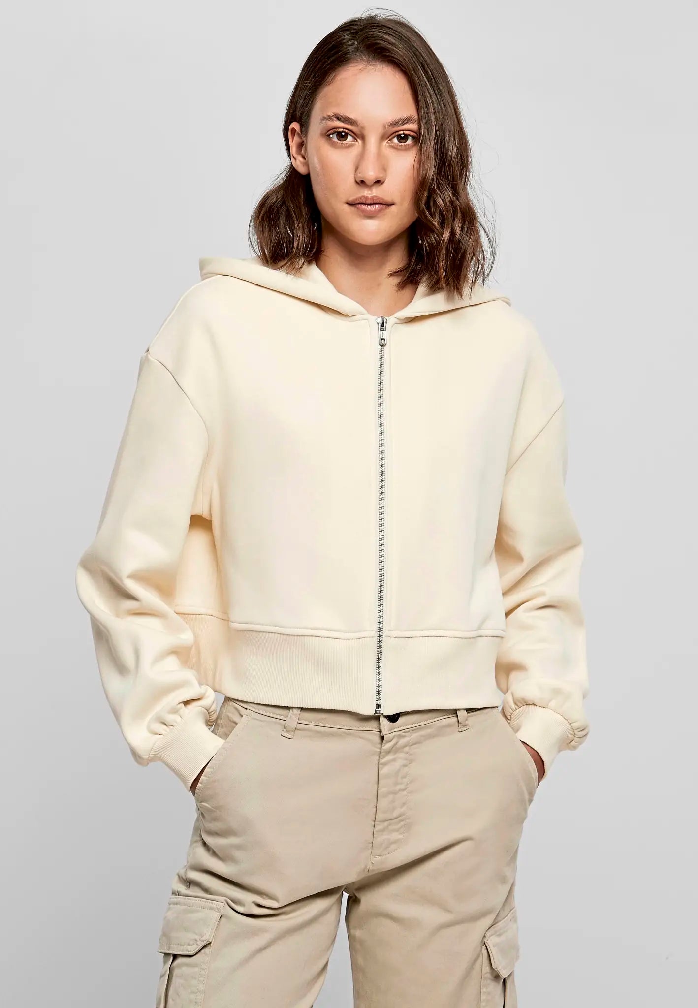 all-groups Women's Short Oversized Zip Jacket