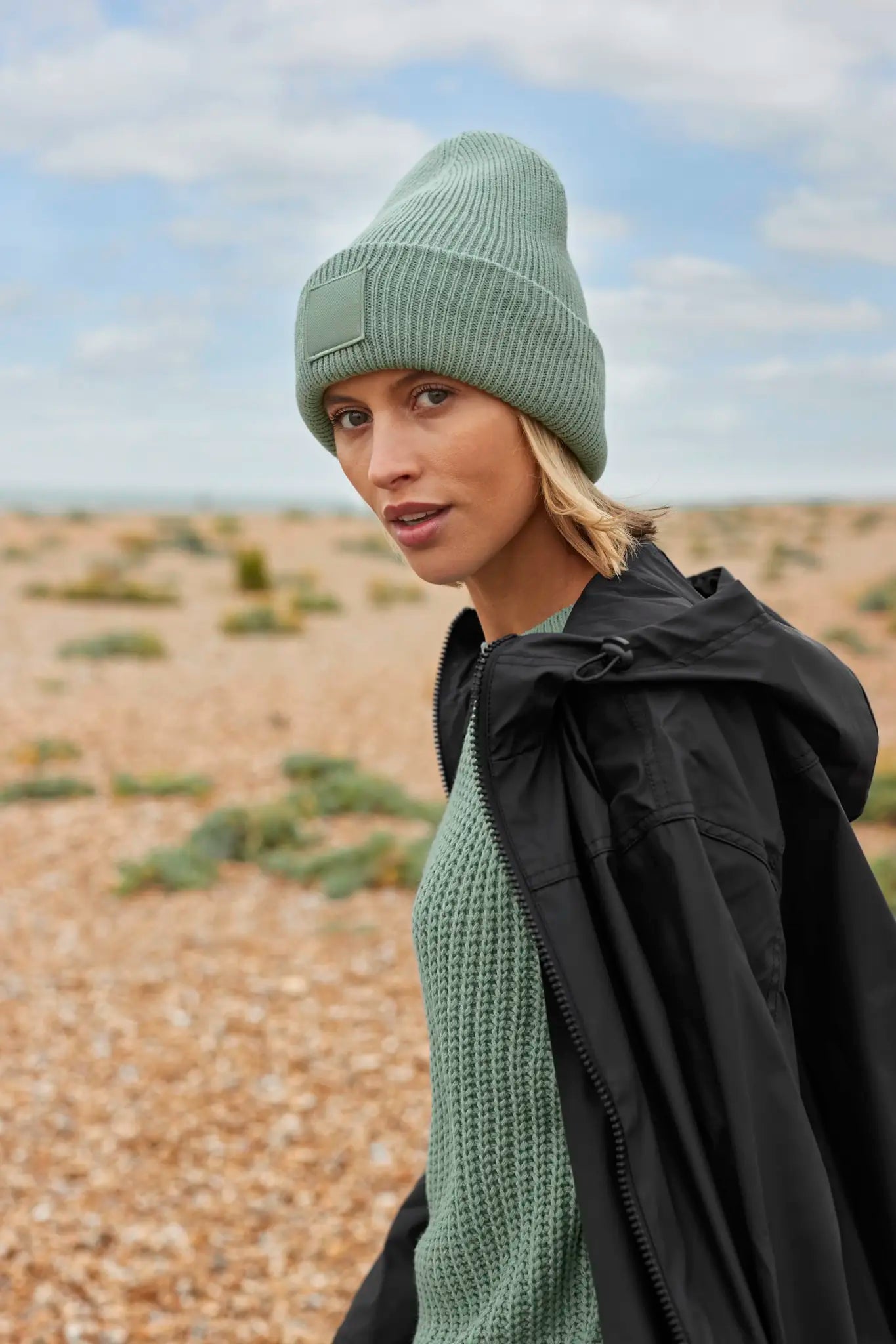 all-groups Deep Cuffed Tonal Patch Beanie
