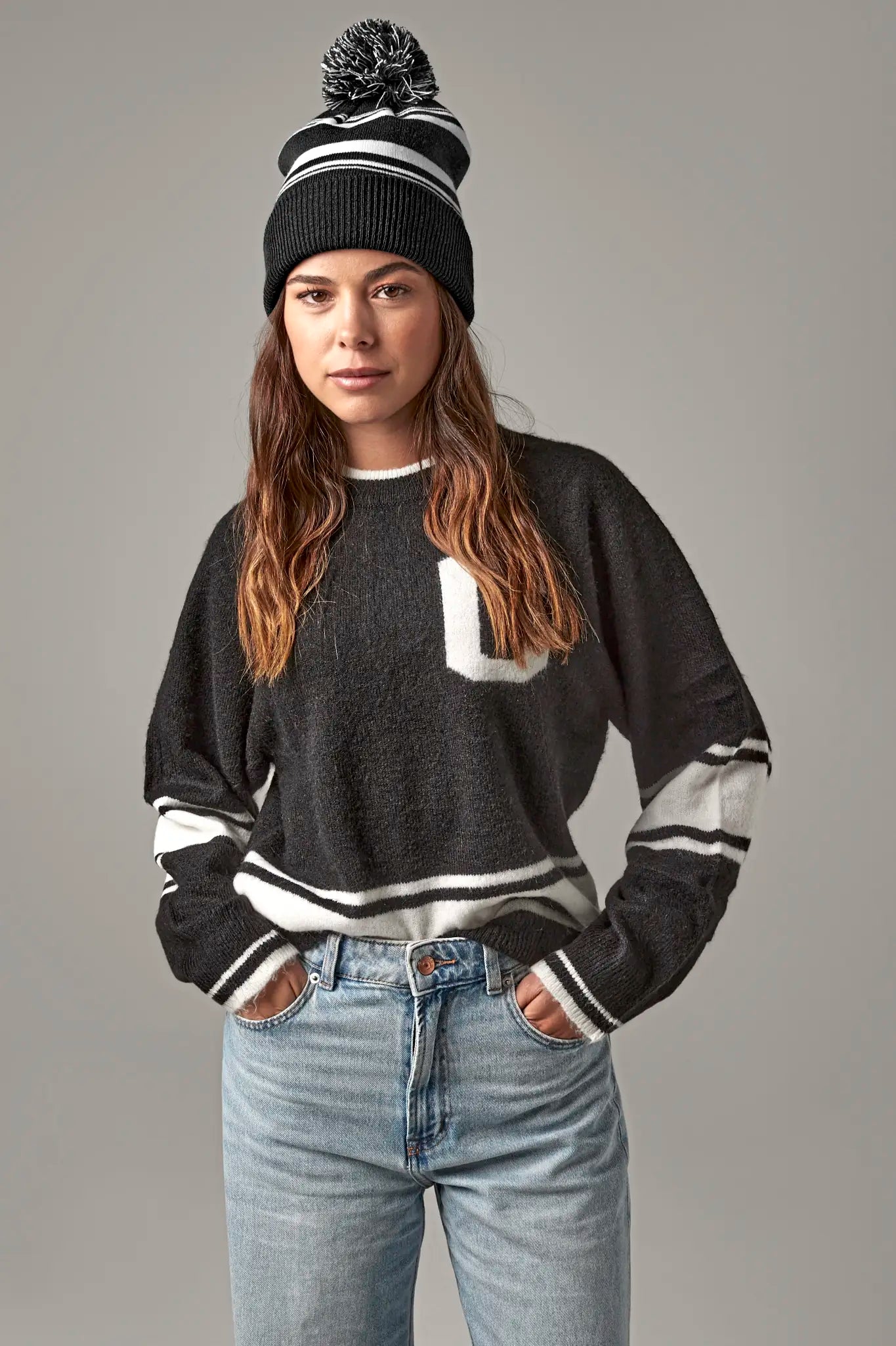 all-groups Striped Fan Beanie