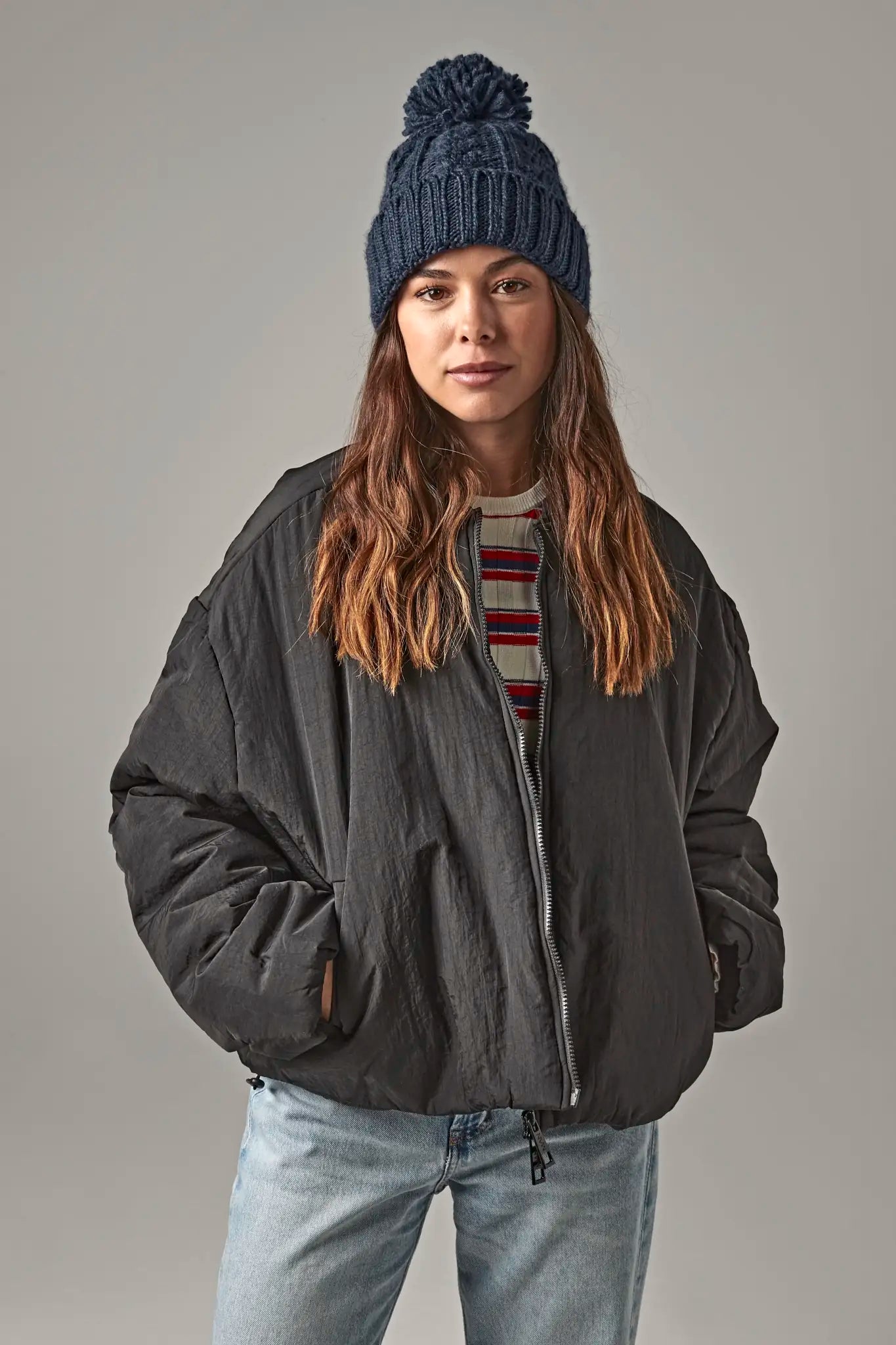 all-groups Cable Knit Melange Beanie