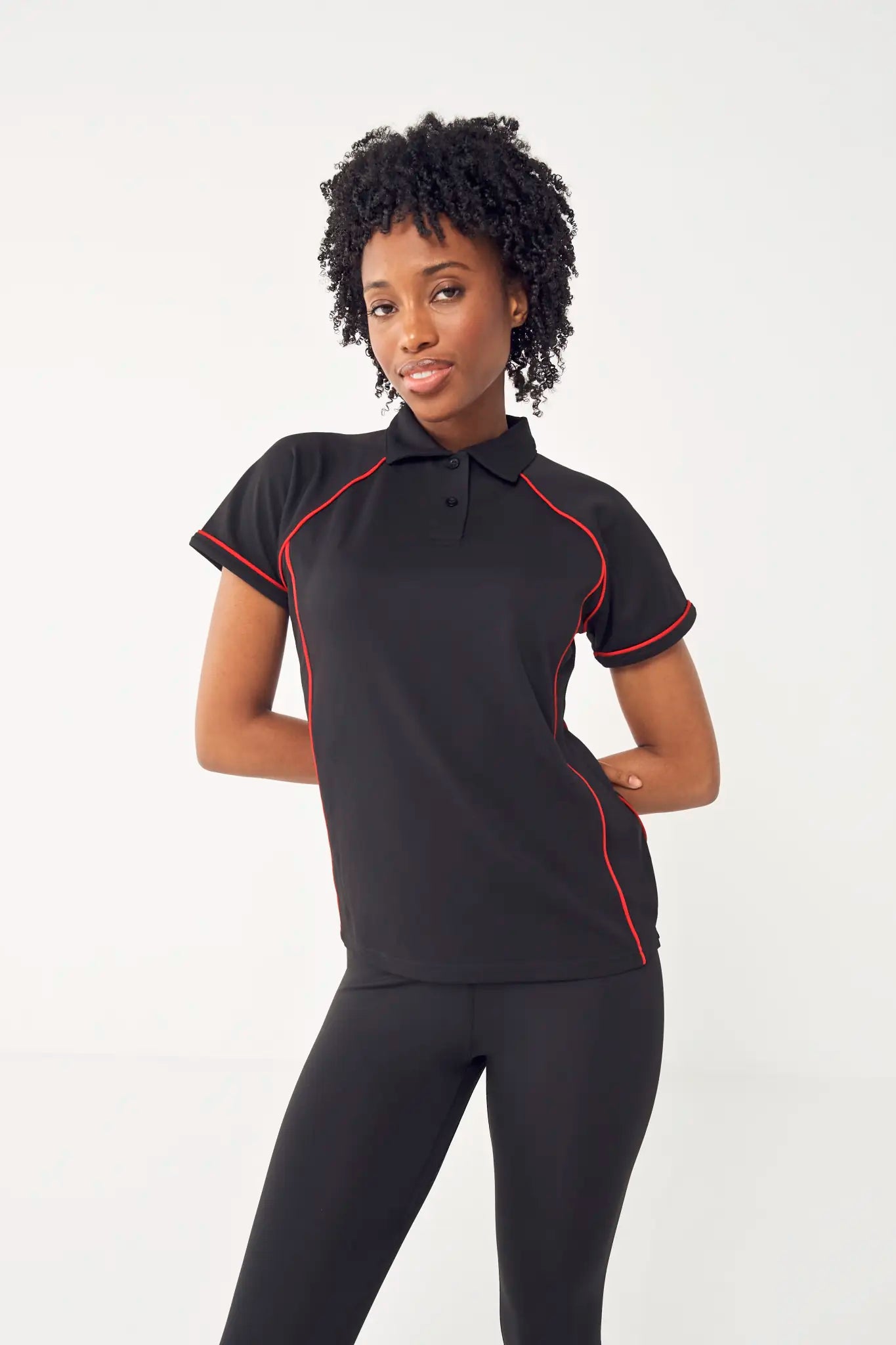 all-groups Women's Piped Performance Polo