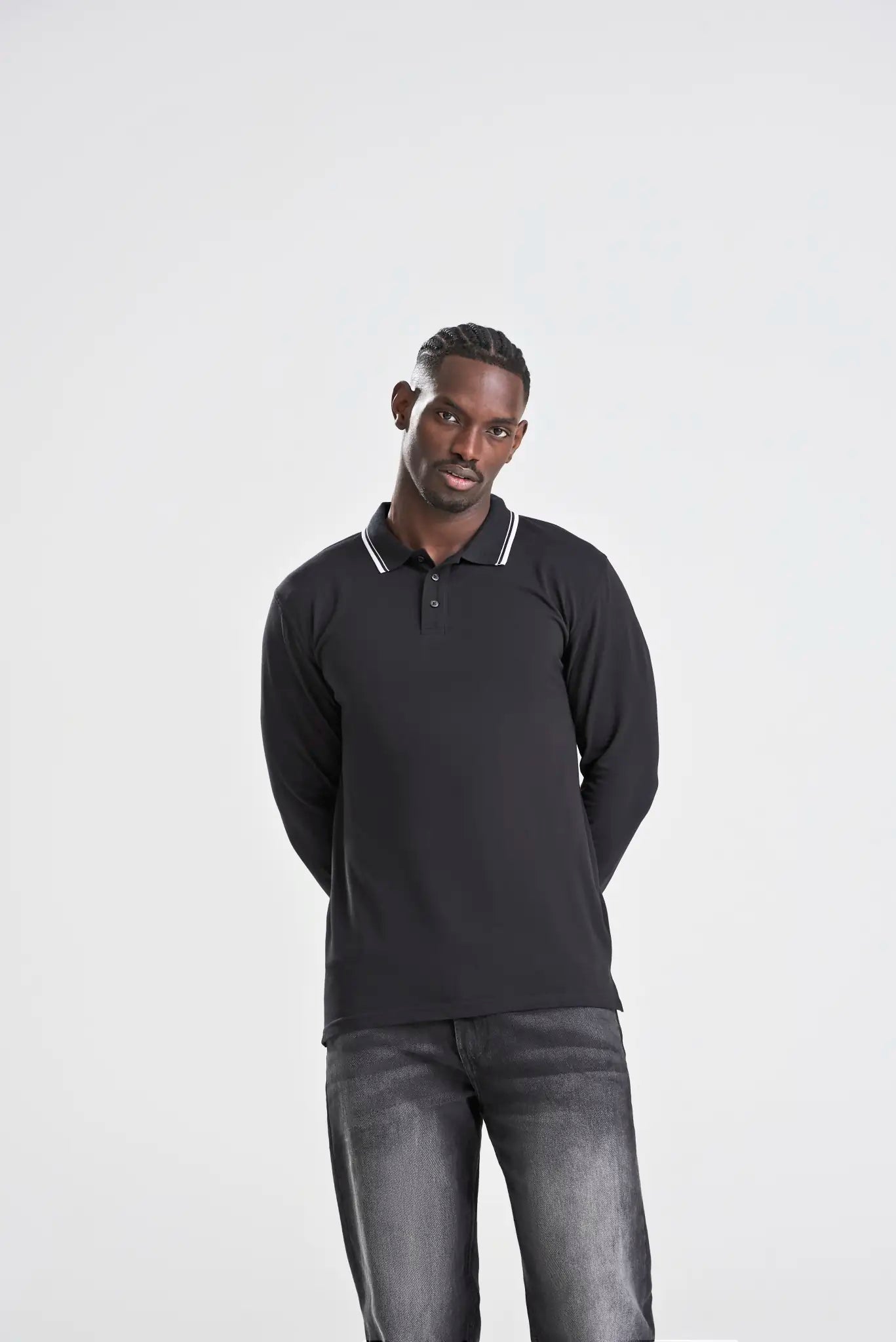 all-groups Men's Long Sleeve Tipped 100 Polo