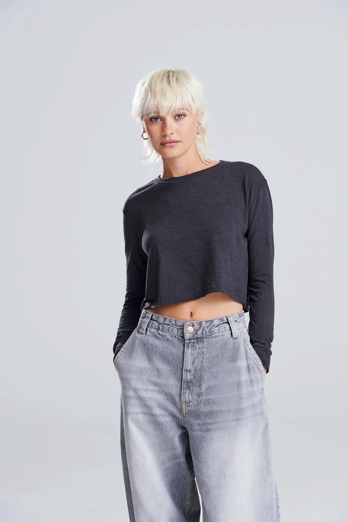 all-groups Women's Long Sleeve Cropped T