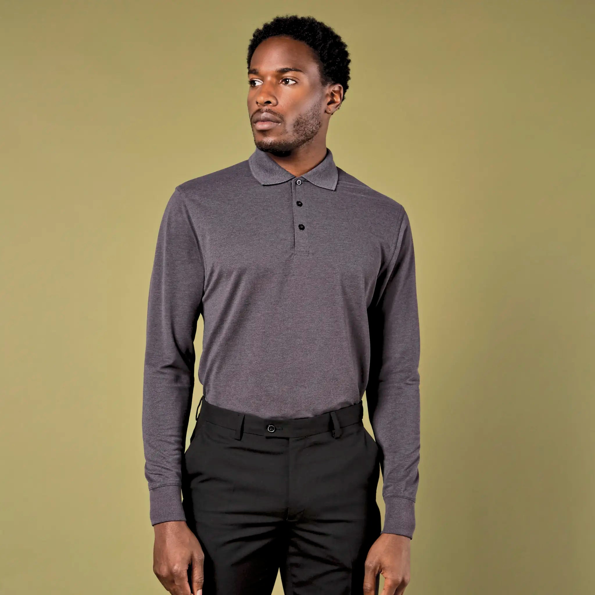 all-groups Men's Classic Fit Long Sleeve Polo Shirt