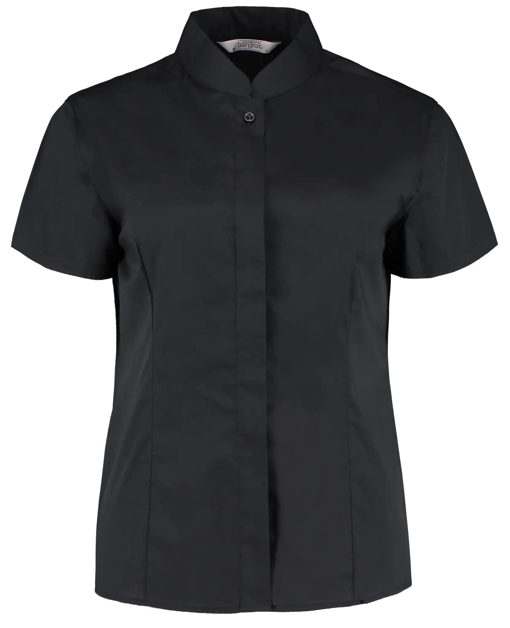 all-groups Women's Tailored Fit Shirt Mandarin Collar Short Sleeve