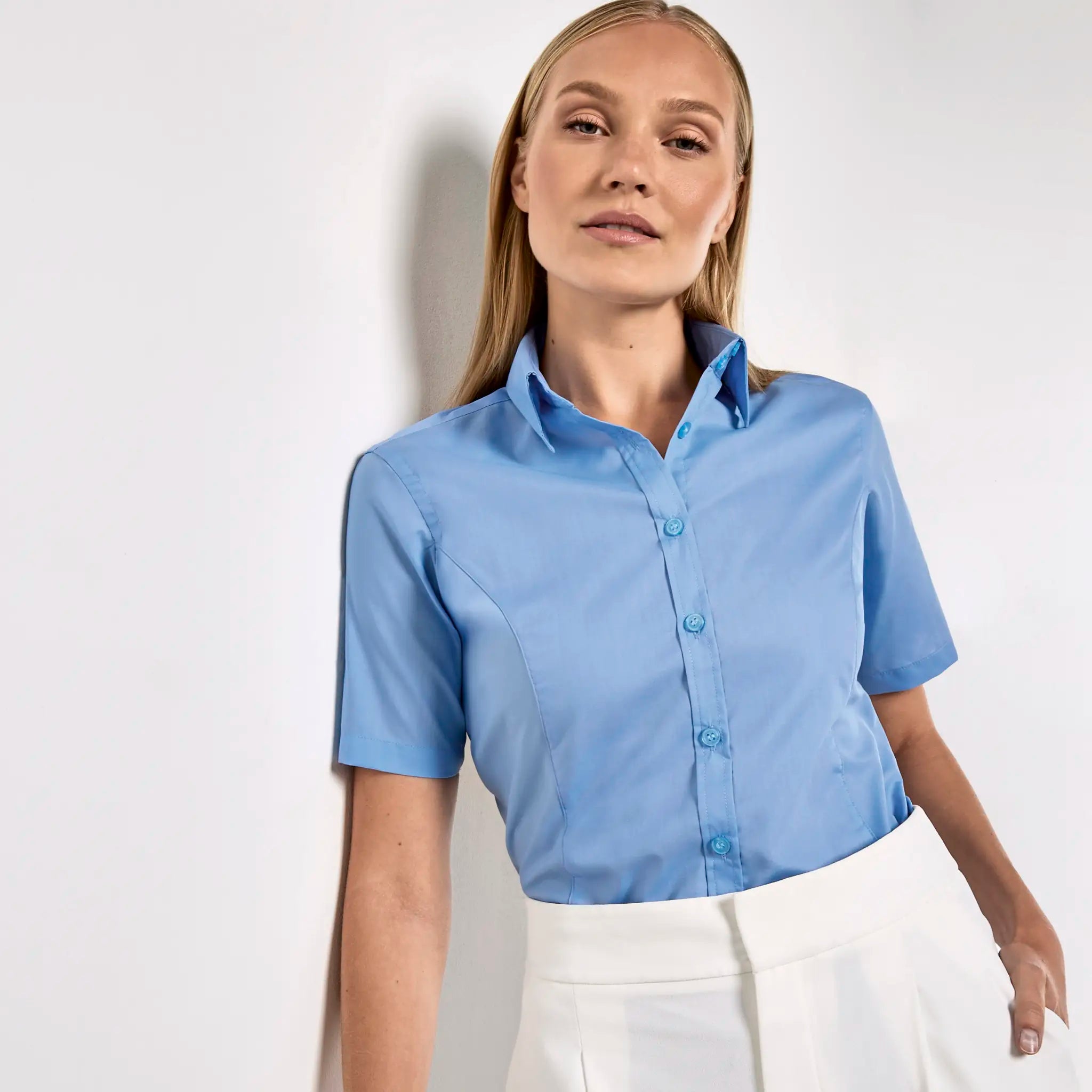 all-groups Women's Tailored Fit Business Shirt Short Sleeve