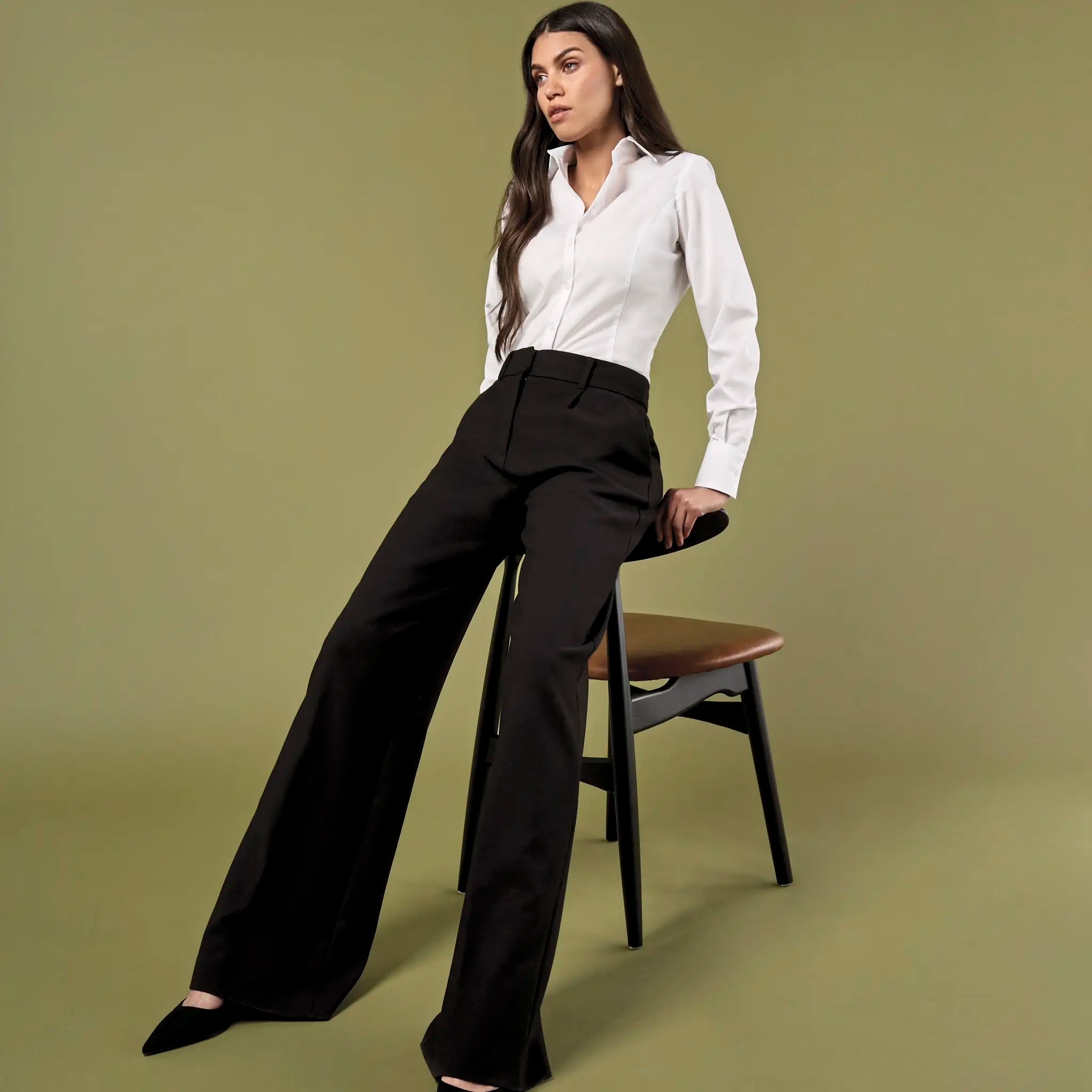 all-groups Women's Tailored Fit Business Shirt Long Sleeve