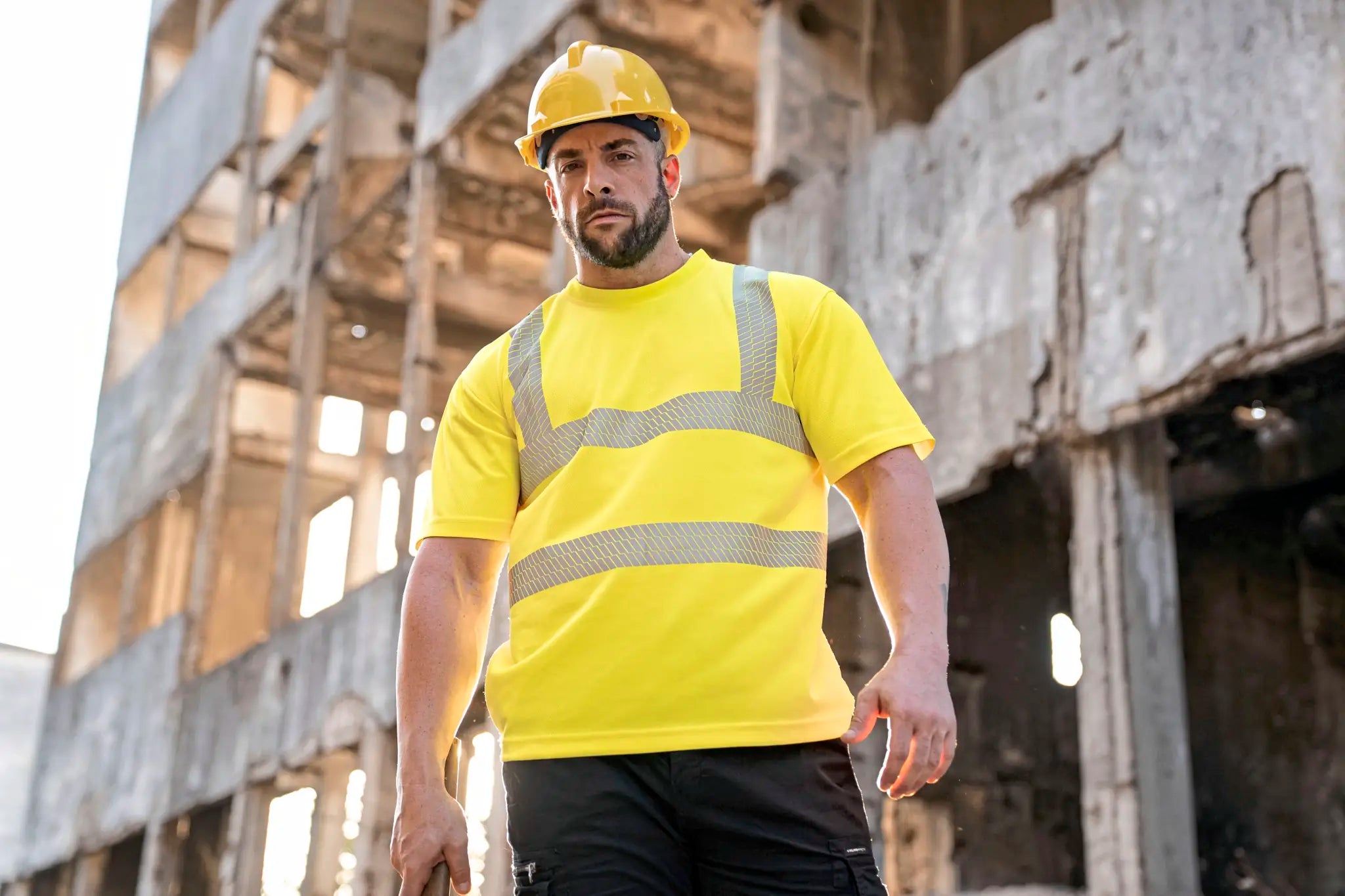 all-groups Men's Hi Vis Broken Reflective Premium T-Shirt Alhambra
