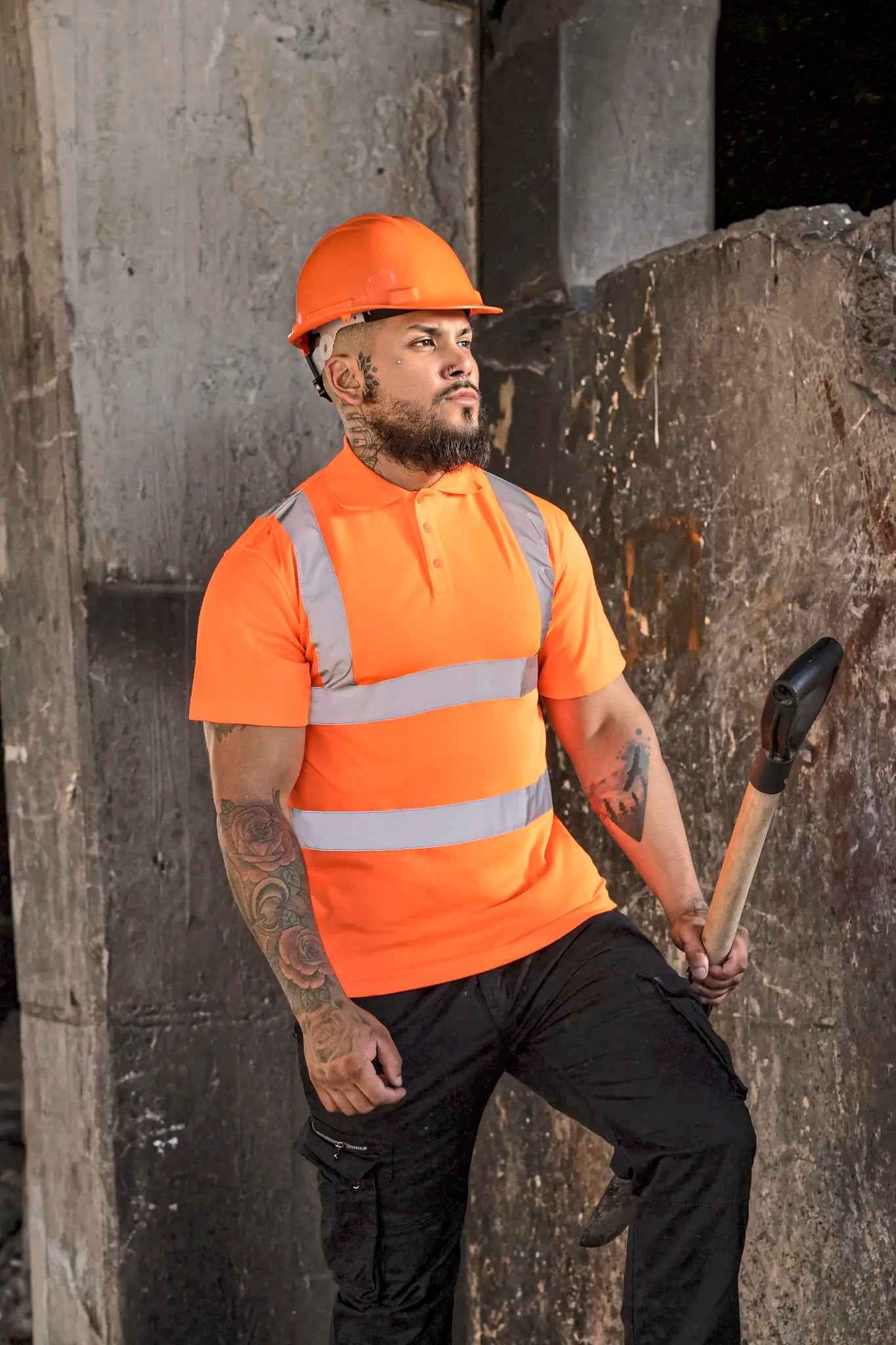all-groups Men's High End Polycotton Hi Vis Polo Shirt Cambridge
