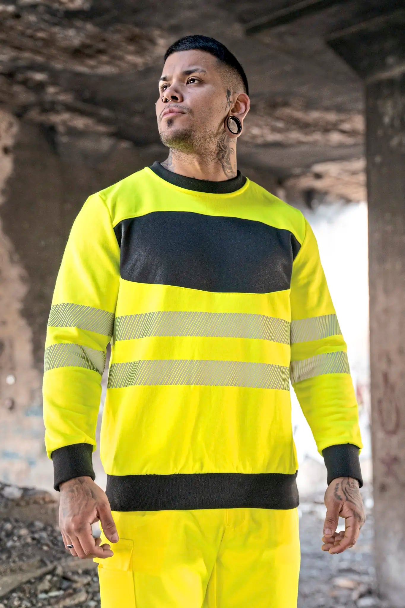 all-groups Men's EOS Hi Vis Workwear Sweatshirt