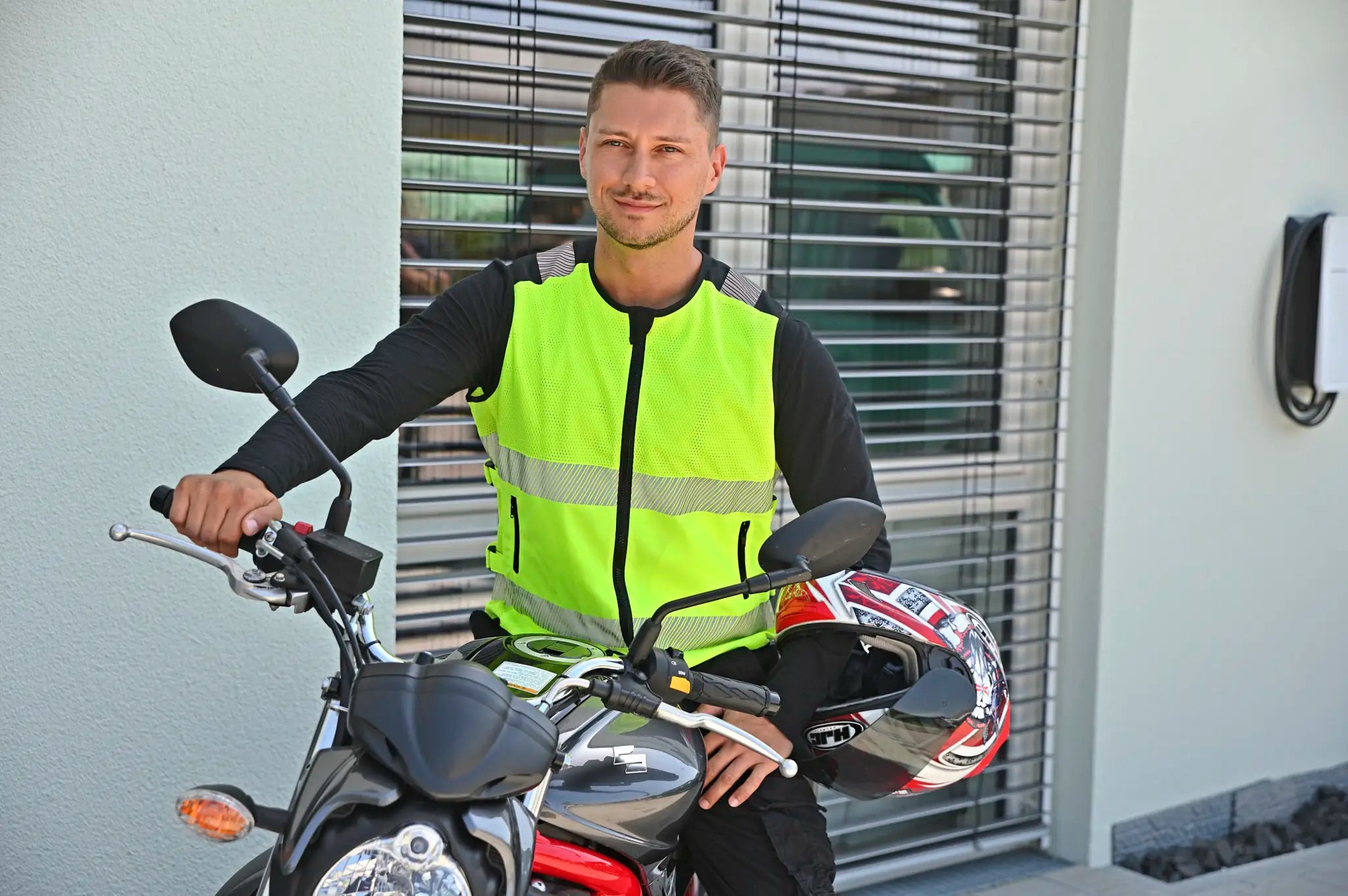 all-groups Men's Hi Vis Mesh Motorcycle Safety Vest “Naxos”