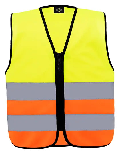 Kids' Hi Vis Safety Vest With Front Zipper Aalborg