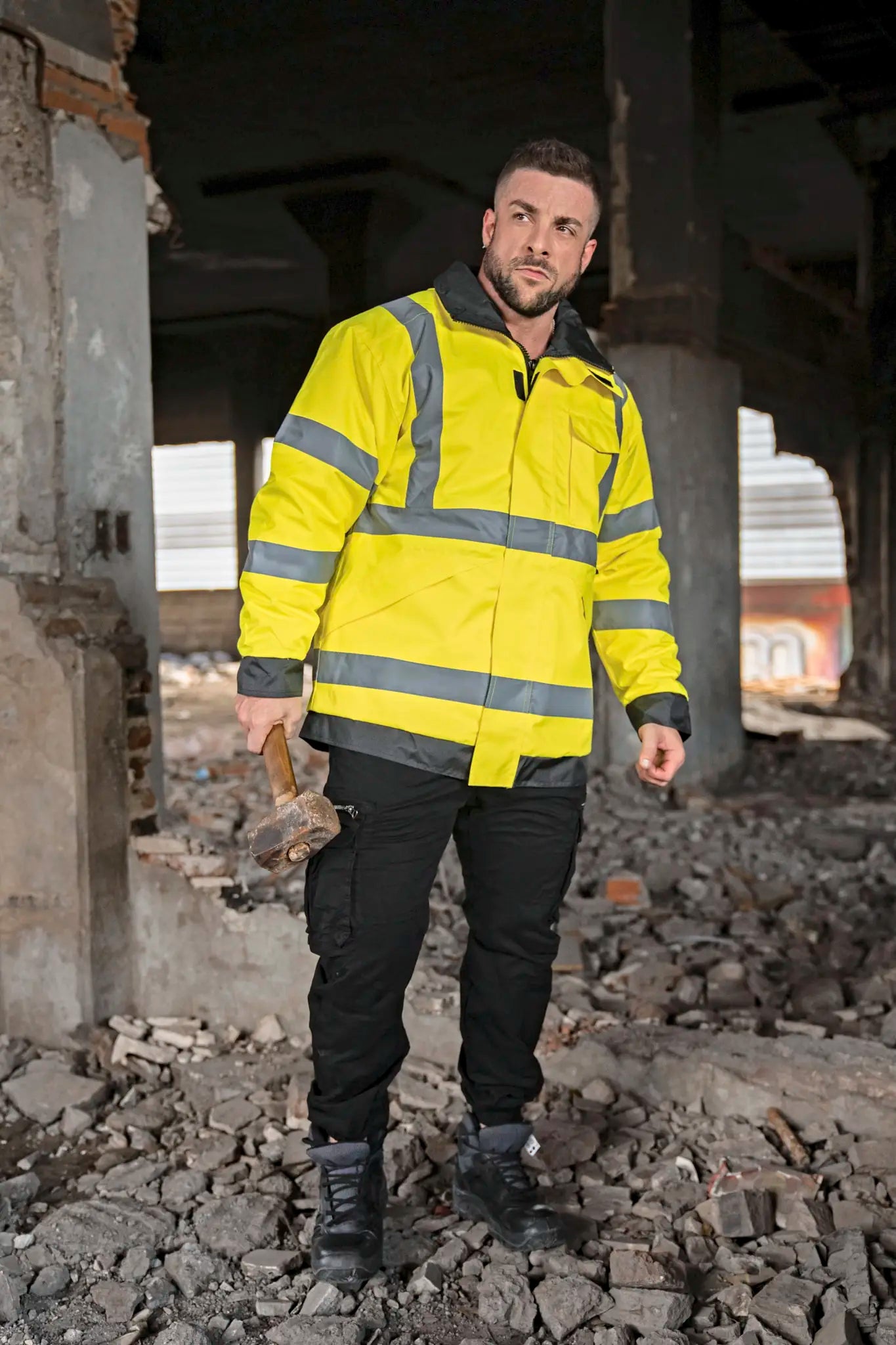 all-groups Men's Premium Hi Vis Rain Jacket Tampere