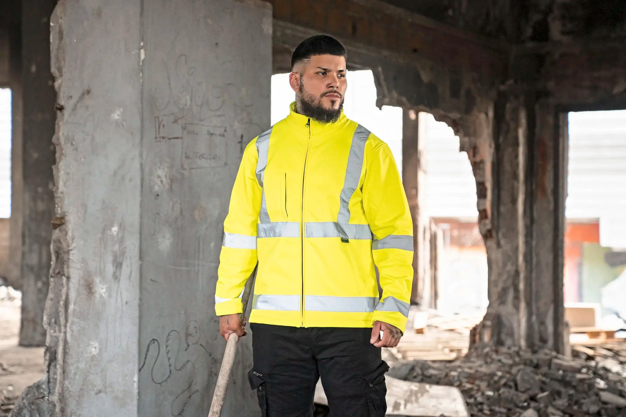 all-groups Men's Hi Vis Safety Softshell Jacket Turku