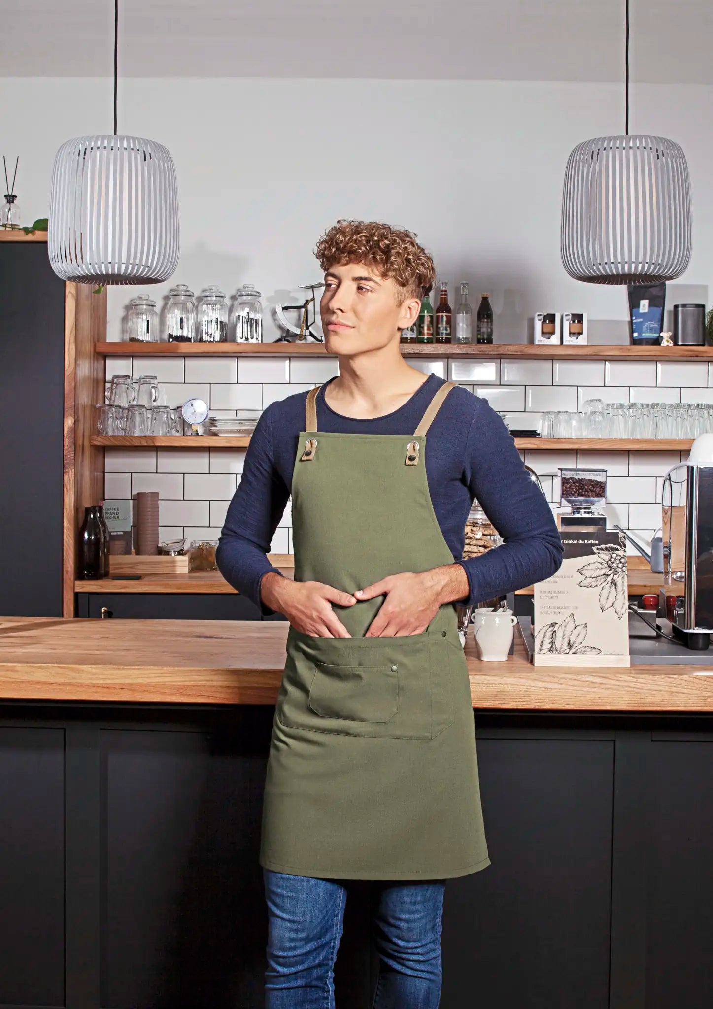 all-groups Bib Apron Urban Nature With Cross Straps And Big Pocket