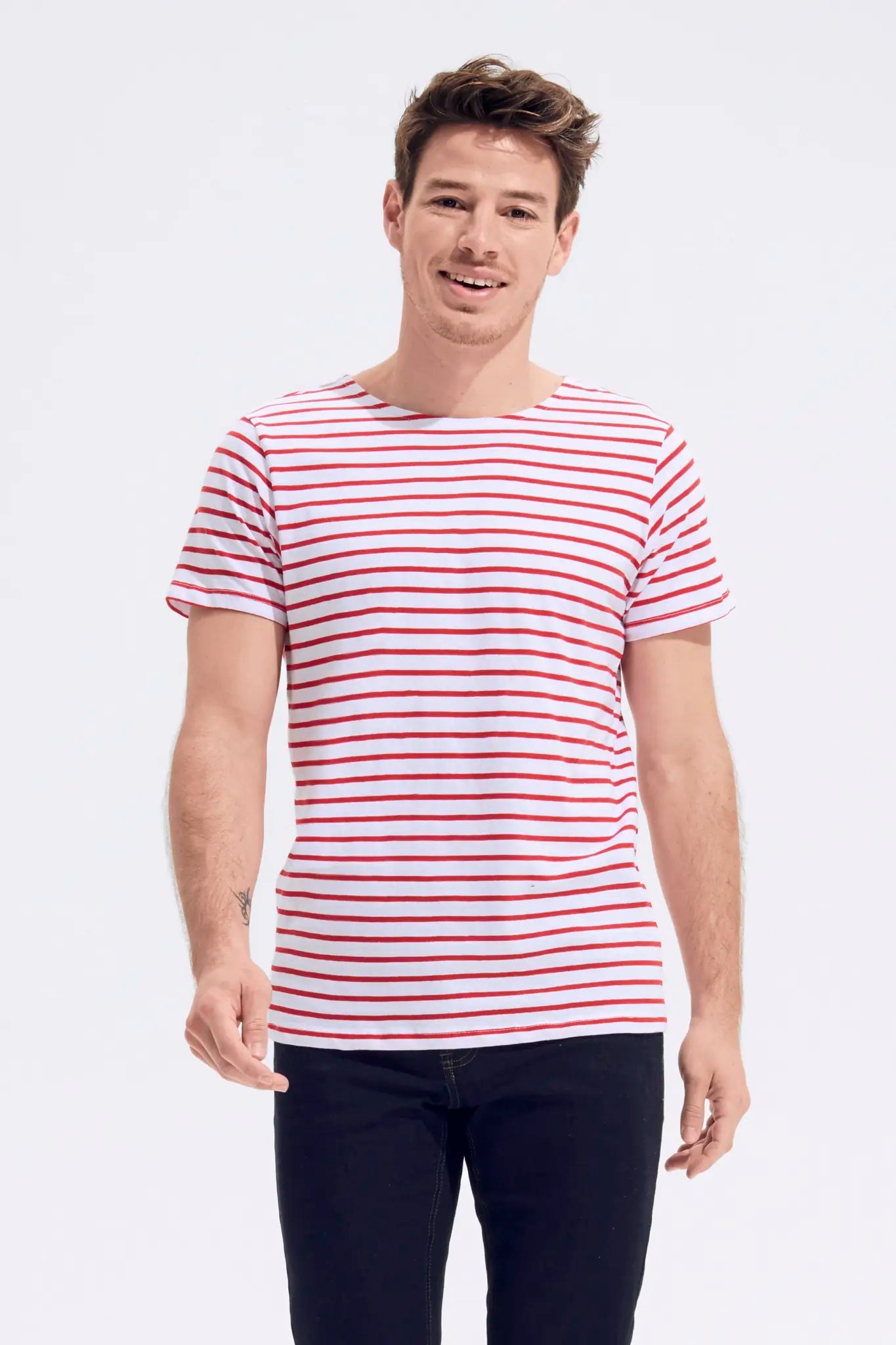 all-groups Men's Round Neck Striped T-Shirt Miles