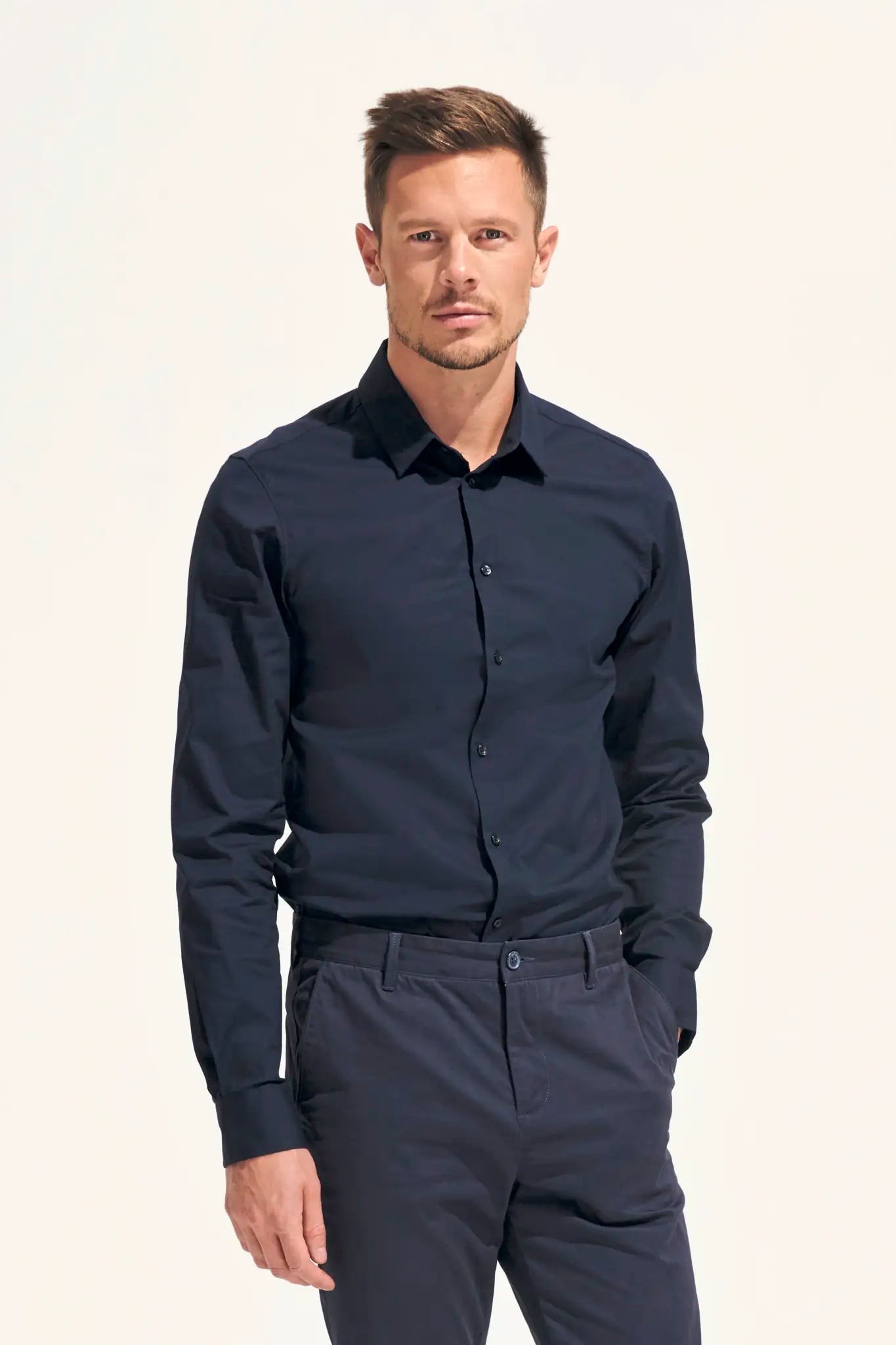 all-groups Men's Long Sleeve Stretch Shirt Blake