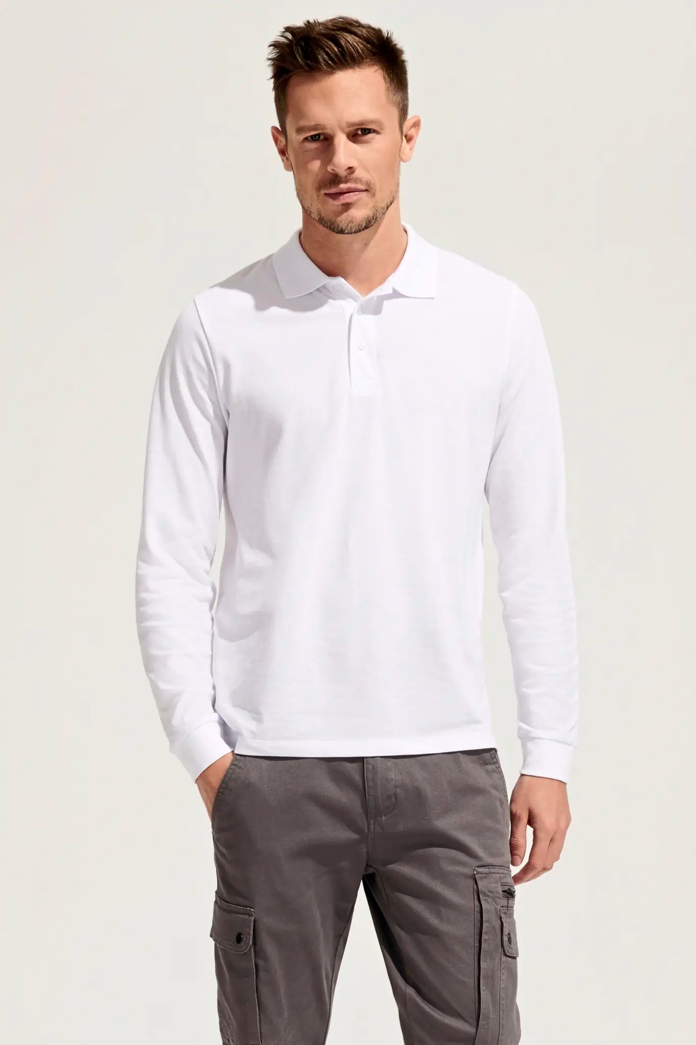 all-groups Unisex Long Sleeve Polycotton Polo Shirt