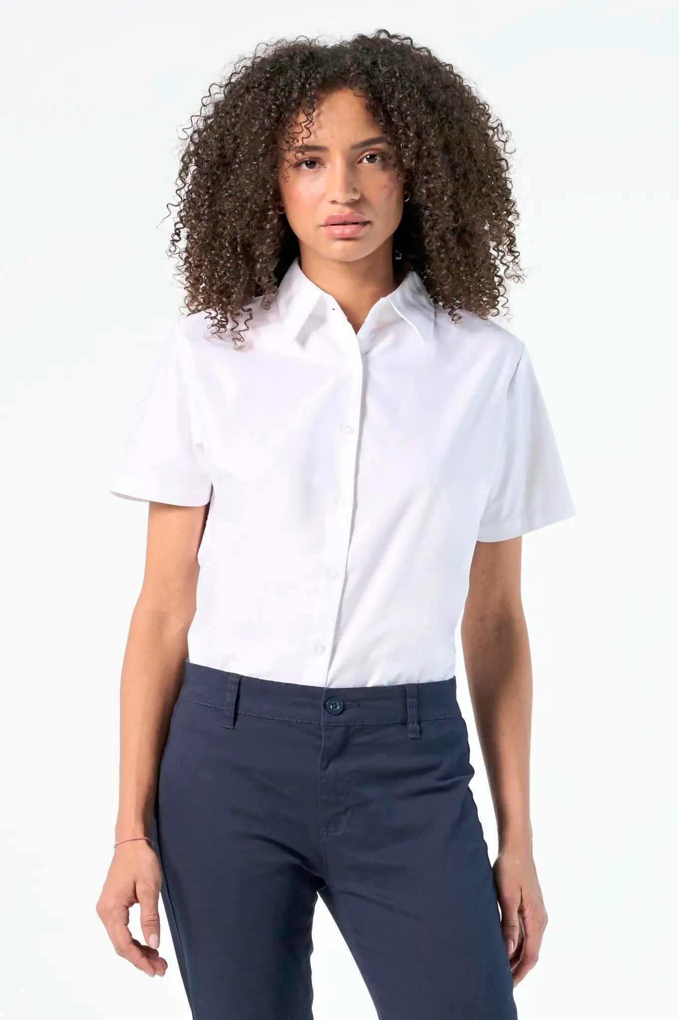 all-groups Women's Oxford Blouse Elite Short Sleeve