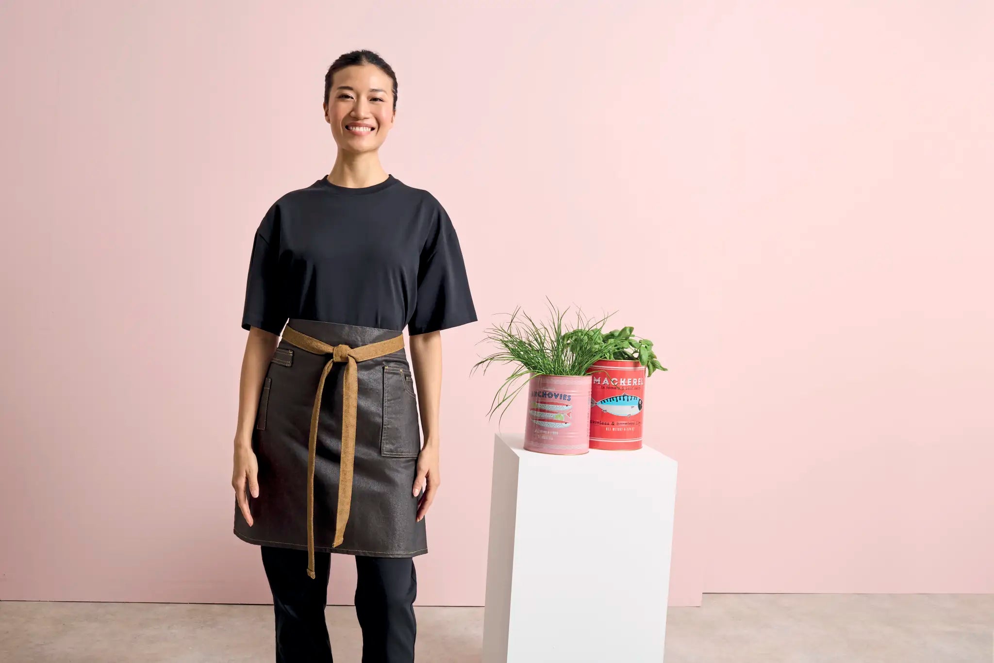 all-groups Division Waxed Look Denim Waist Apron