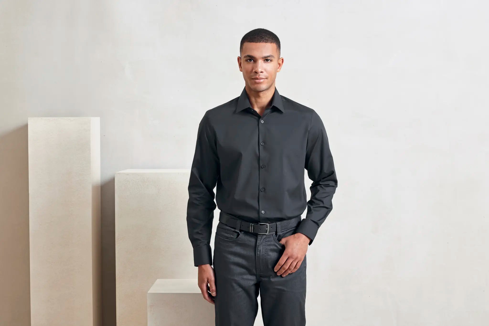 all-groups Men's Long Sleeve ‘Recyclight' Poplin Shirt