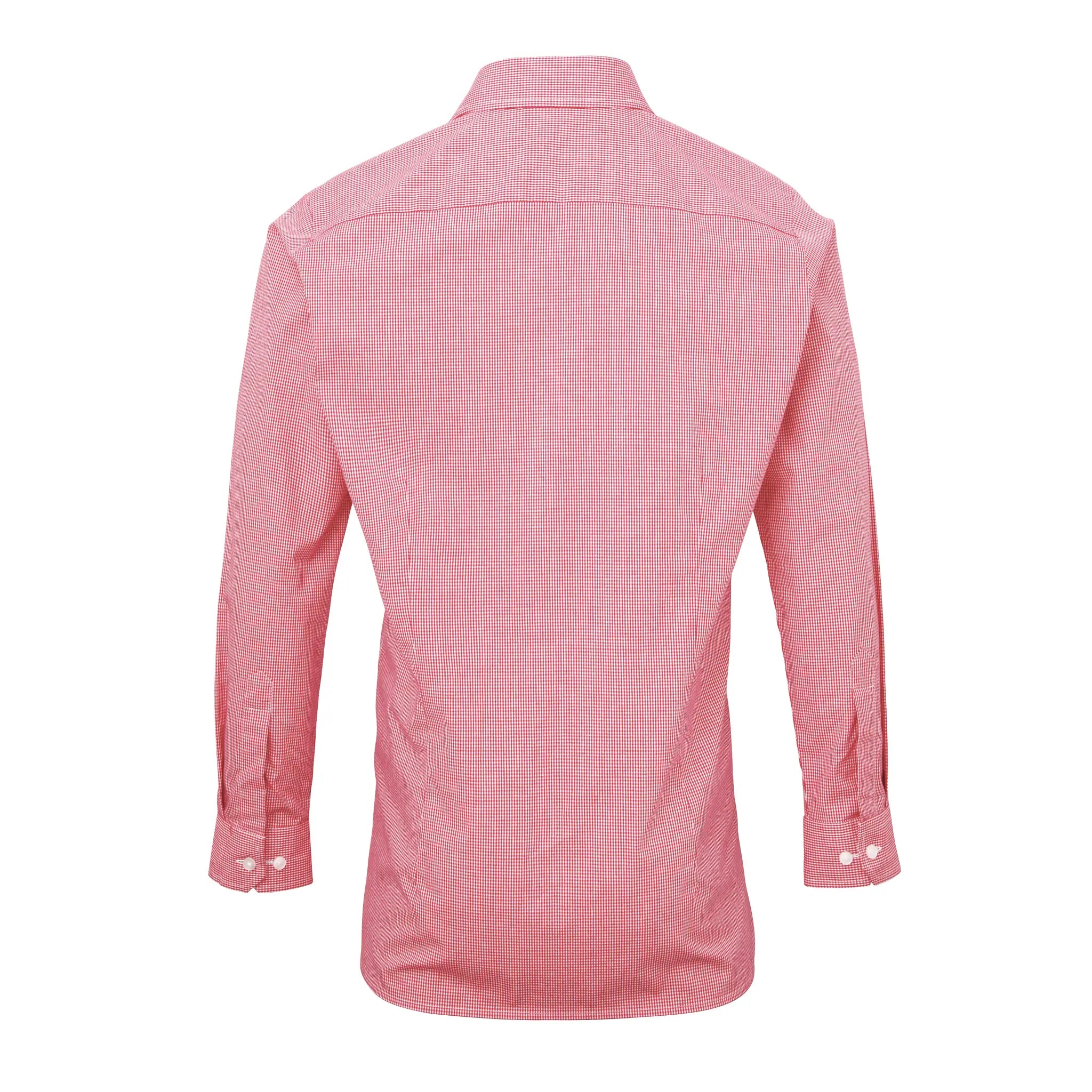 all-groups Men's Microcheck Gingham Long Sleeve Cotton Shirt