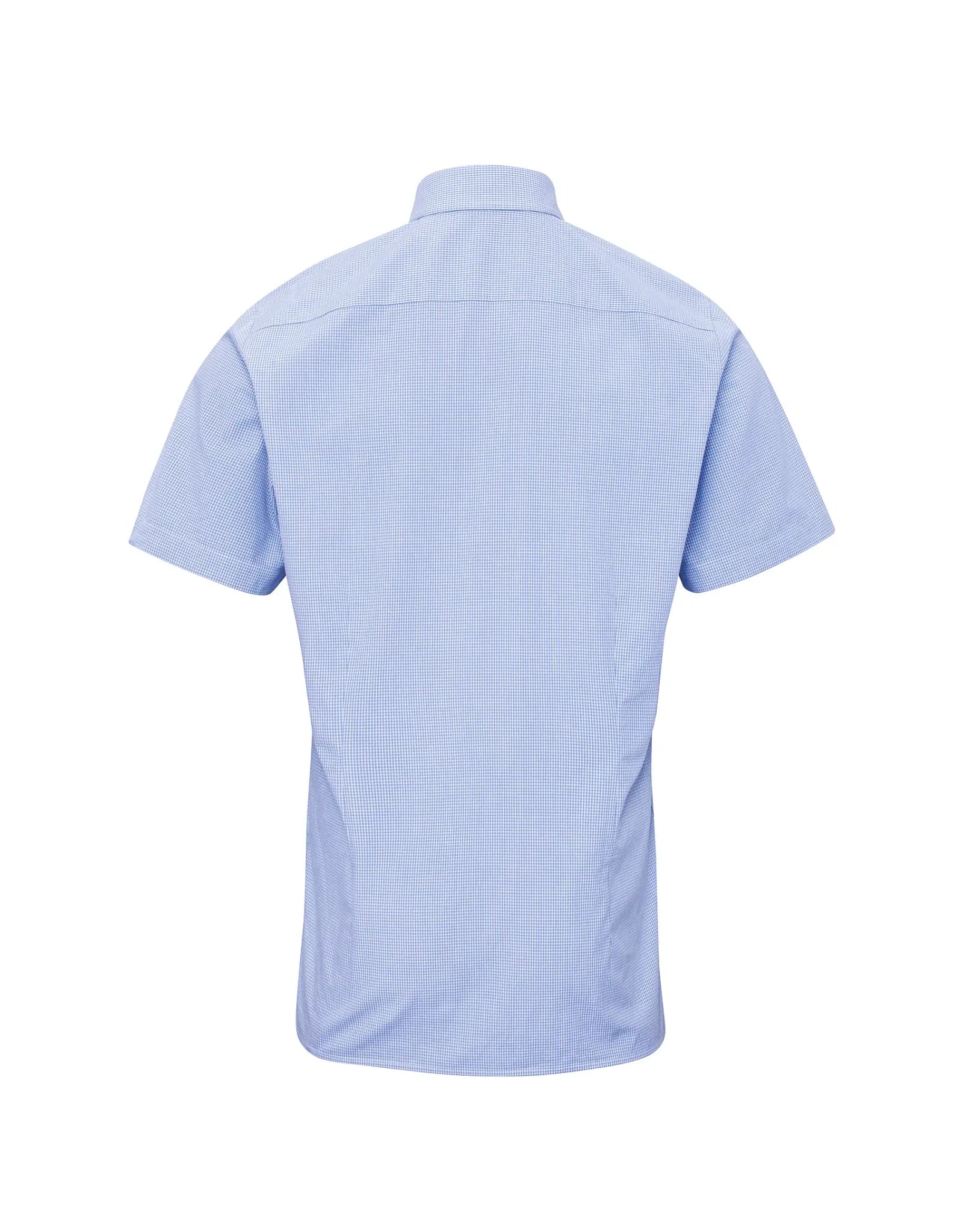 all-groups Men's Microcheck Gingham Short Sleeve Cotton Shirt