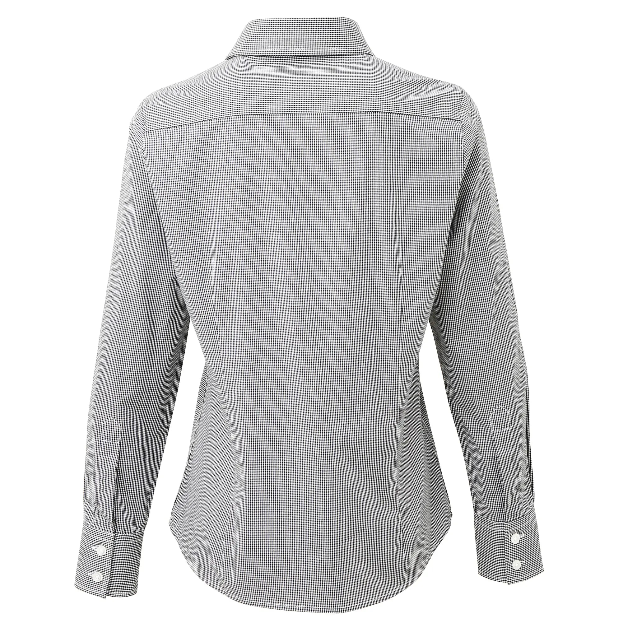 all-groups Women's Microcheck Gingham Long Sleeve Cotton Shirt